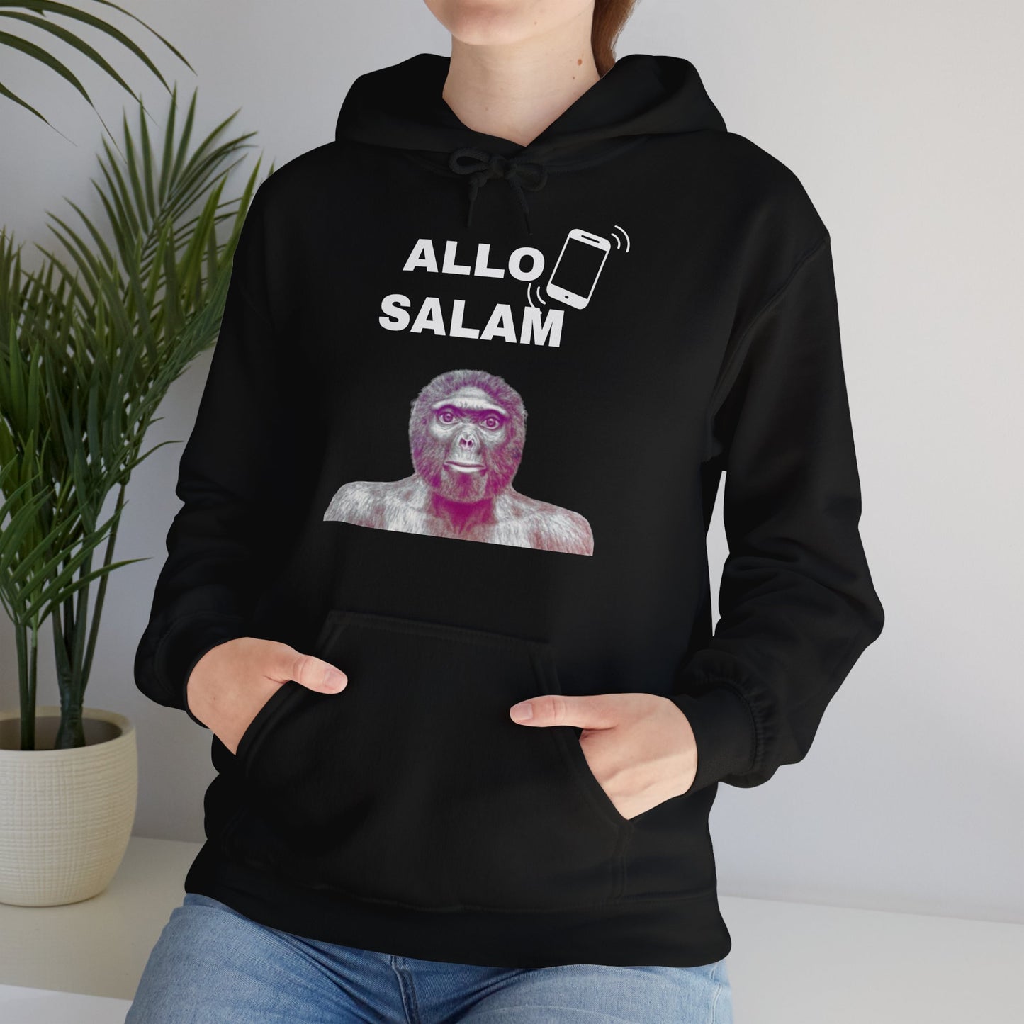 Hoodie unisexe drôle - Sweat-shirt graphique 'Allo Salam'
