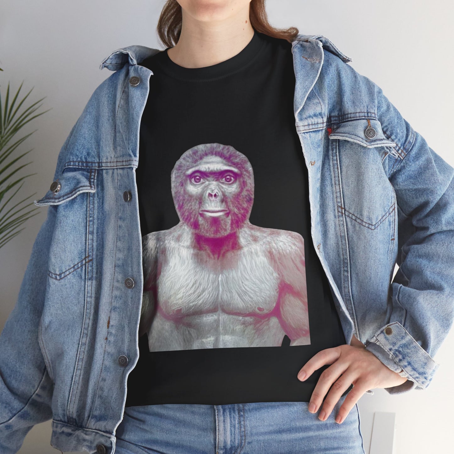 T-shirt humoristique unisexe en coton épais - Allo Salam Trend le singe
