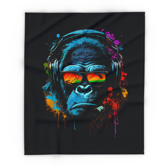 Plaid en polaire arctique Singe Monkey DJ écouteurs & lunettes de soleil Gorilla Fun P T-Shirt