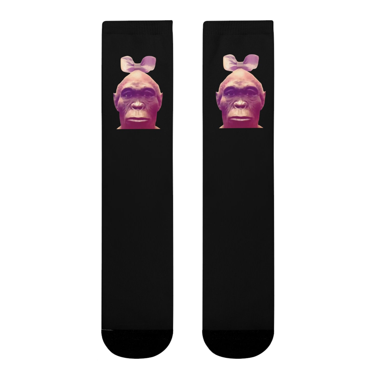 Chaussettes Crew Personnalisées en Sublimation – Design Graphique Amusant avec 'LE SINGE'