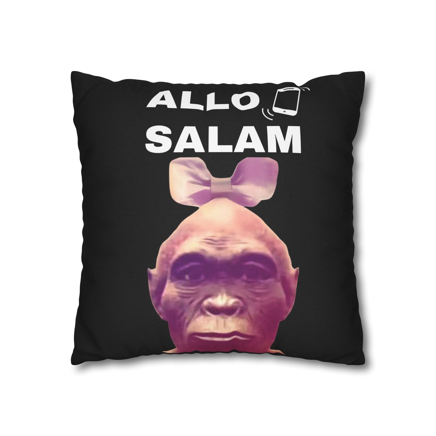 Taie d’oreiller Amusante – Décoration Humoristique pour la Maison Le singe Allo salam