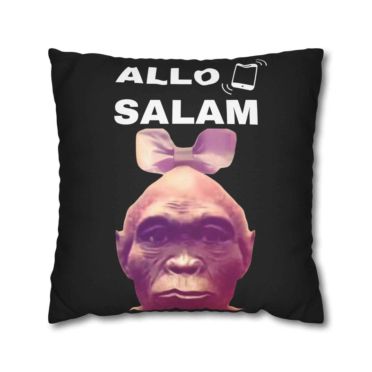 Taie d’oreiller Amusante – Décoration Humoristique pour la Maison Le singe Allo salam