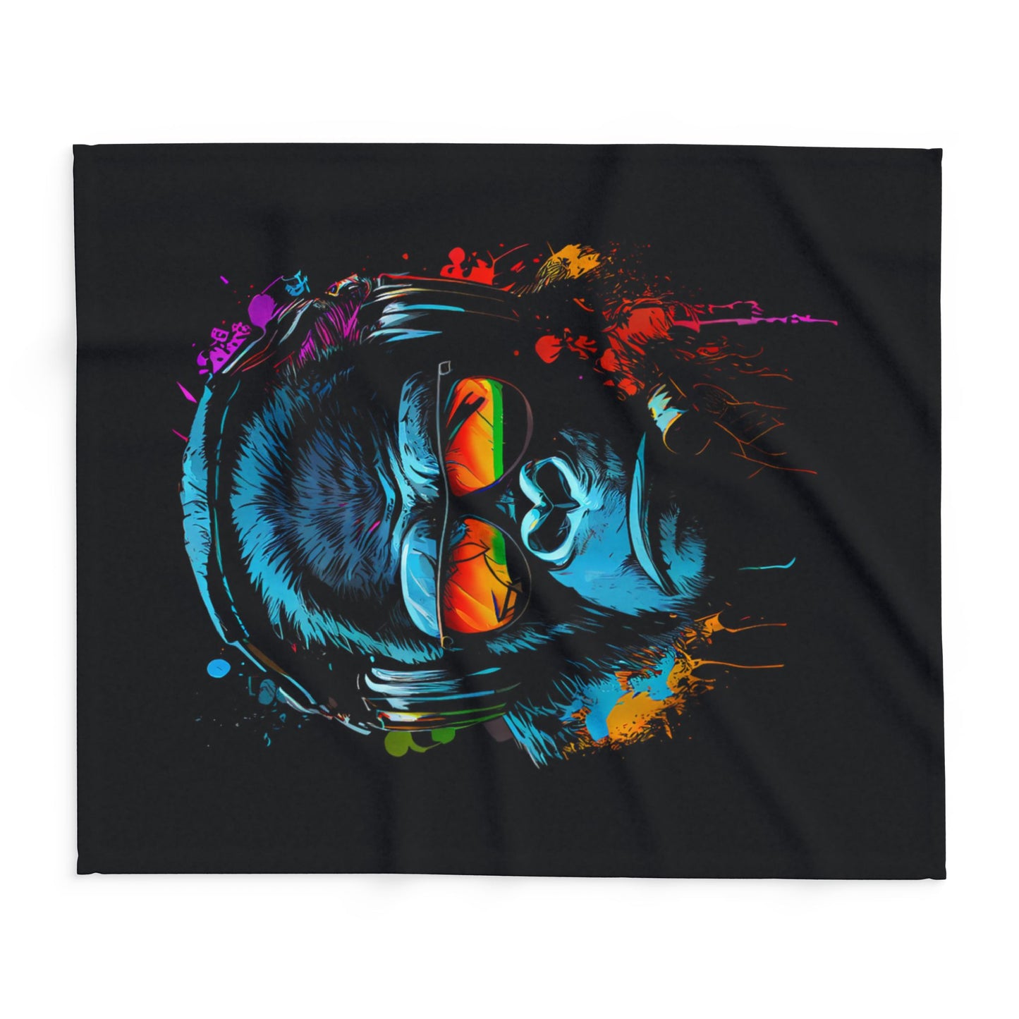 Plaid en polaire arctique Singe Monkey DJ écouteurs & lunettes de soleil Gorilla Fun P T-Shirt