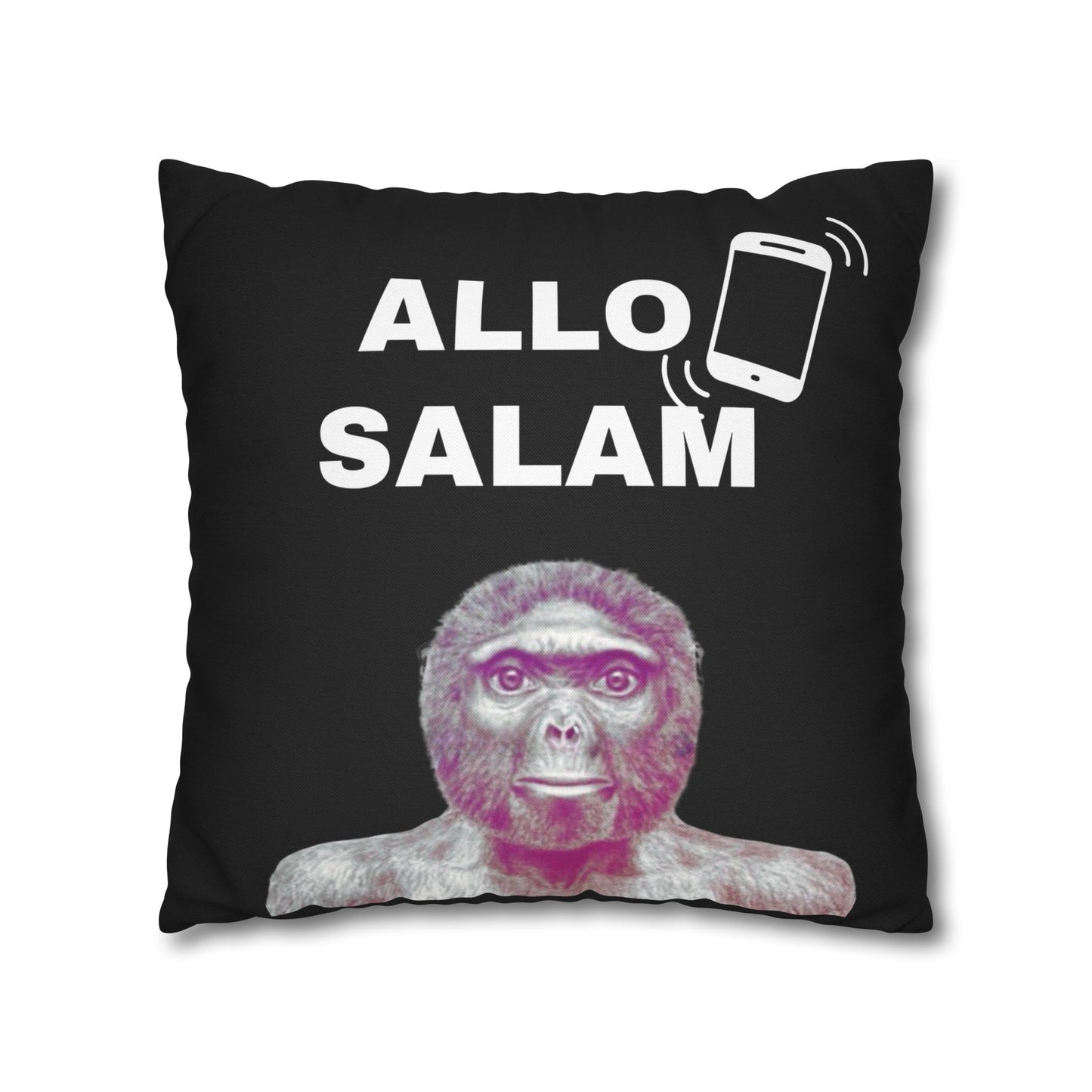 Taie d’oreiller Amusante – Décoration Humoristique pour la Maison Le singe allo salam