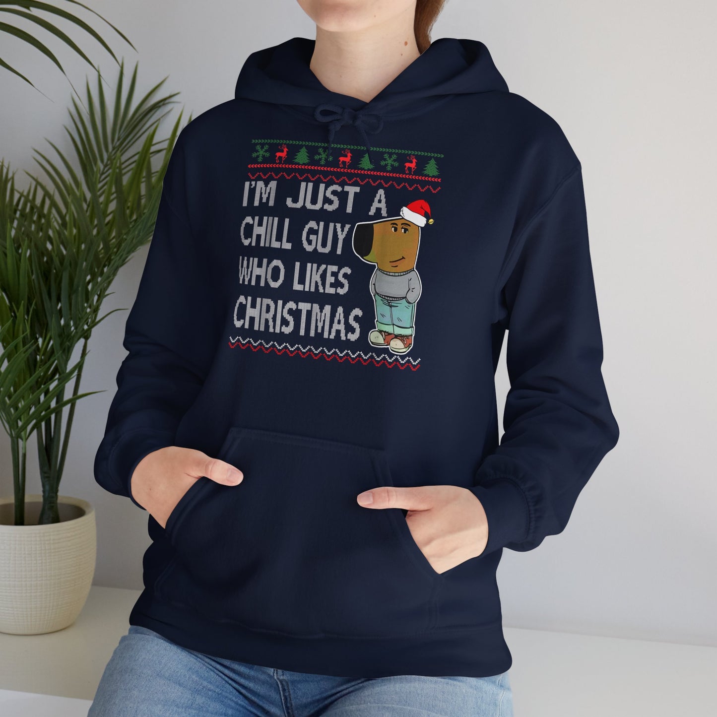 Hoodie unisexe drôle - Sweat-shirt graphique Chill guy Noel