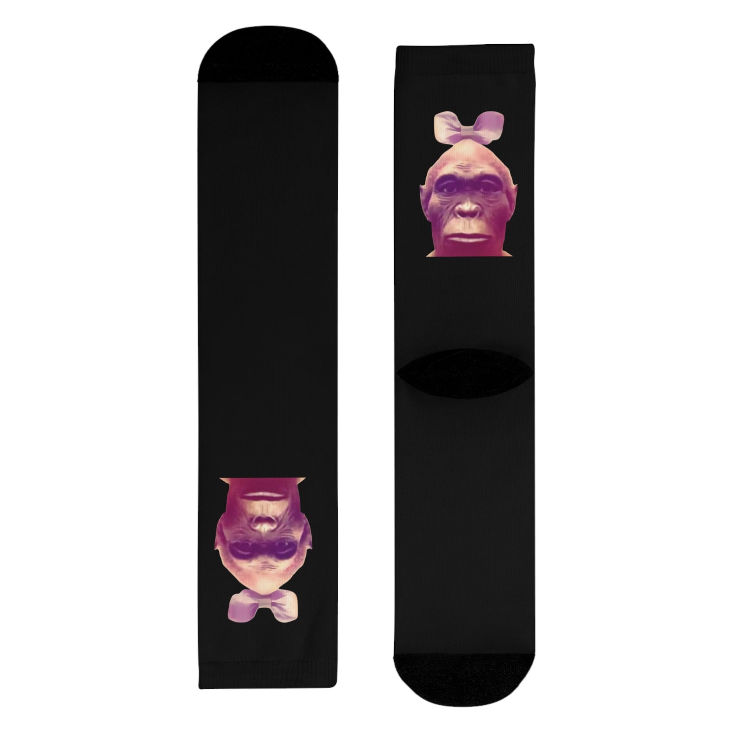 Chaussettes Crew Personnalisées en Sublimation – Design Graphique Amusant avec 'LE SINGE'