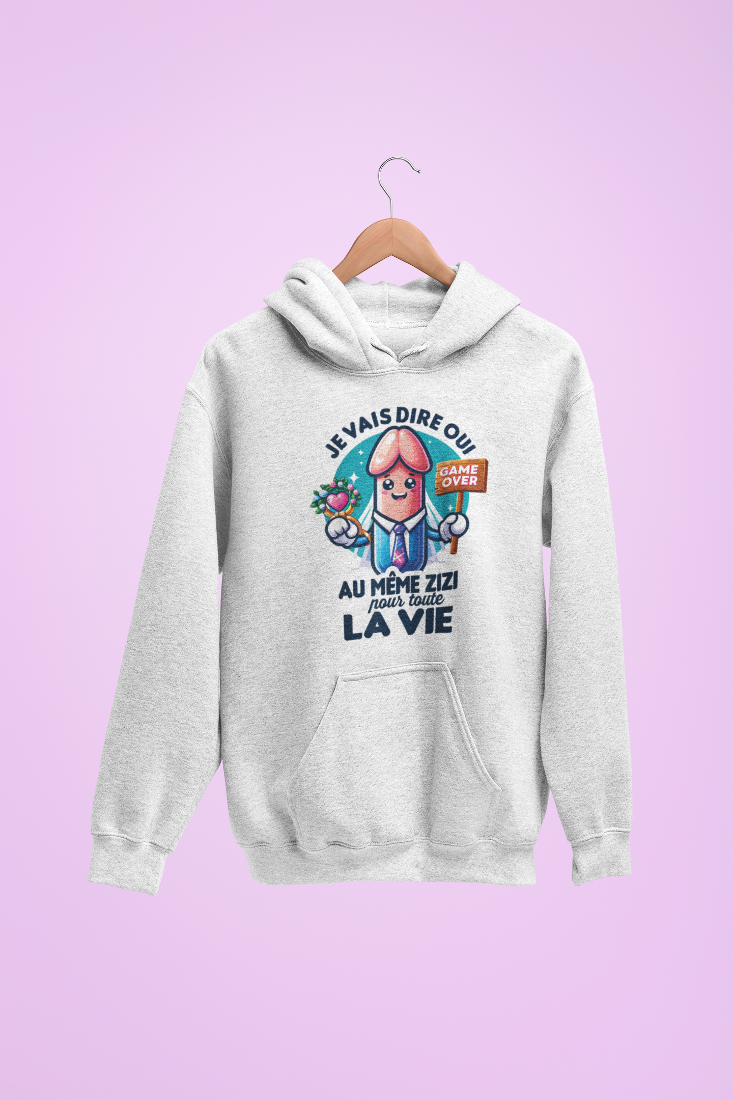 Hoodie unisexe drôle - Sweat-shirt graphique Je vais dire oui au même Zizi toute la vie
