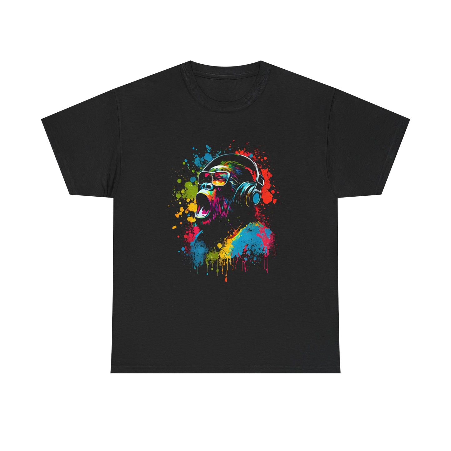 T-shirt humoristique unisexe en coton épais -Monkey hurlant