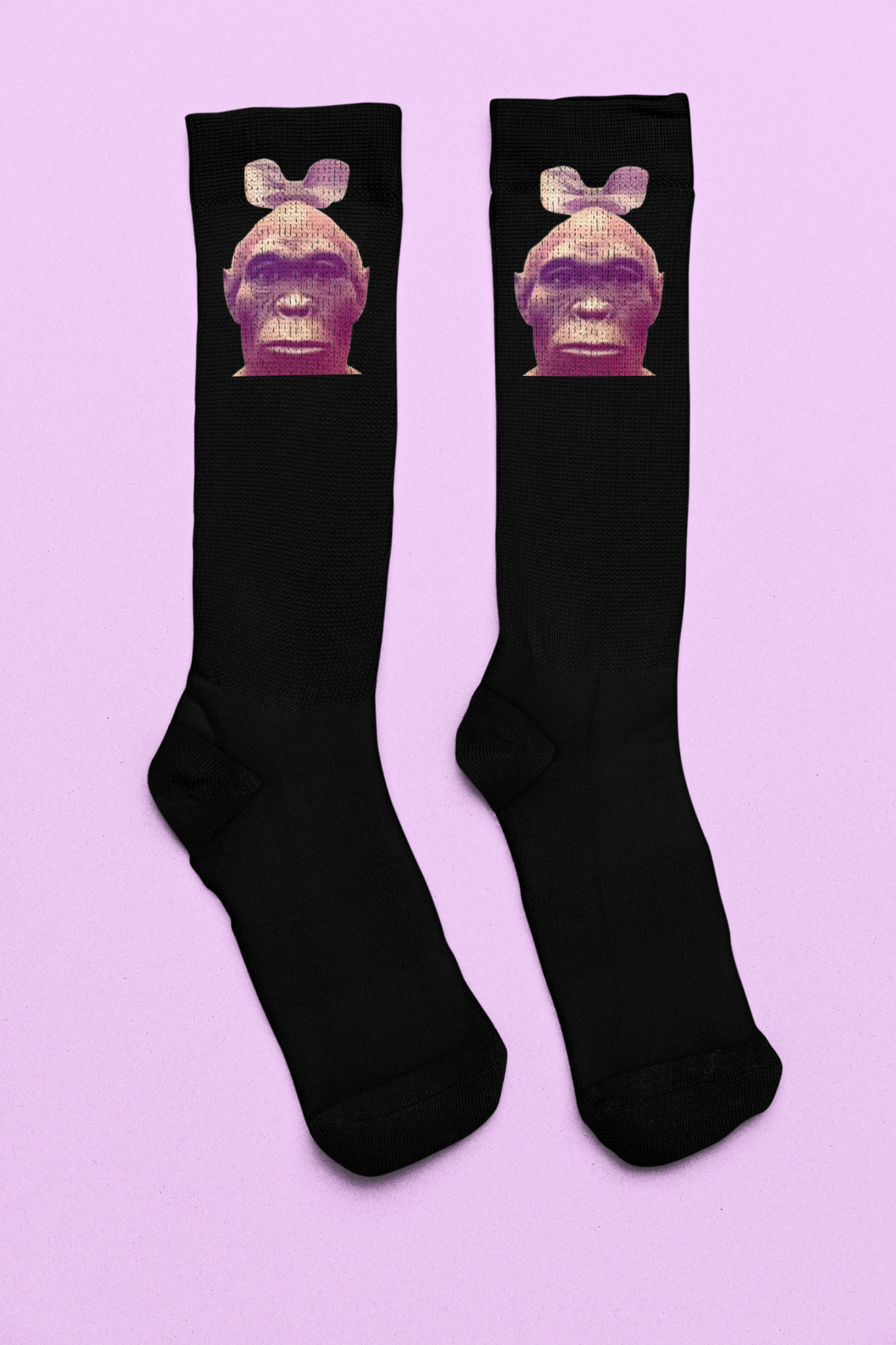 Chaussettes Crew Personnalisées en Sublimation – Design Graphique Amusant avec 'LE SINGE'