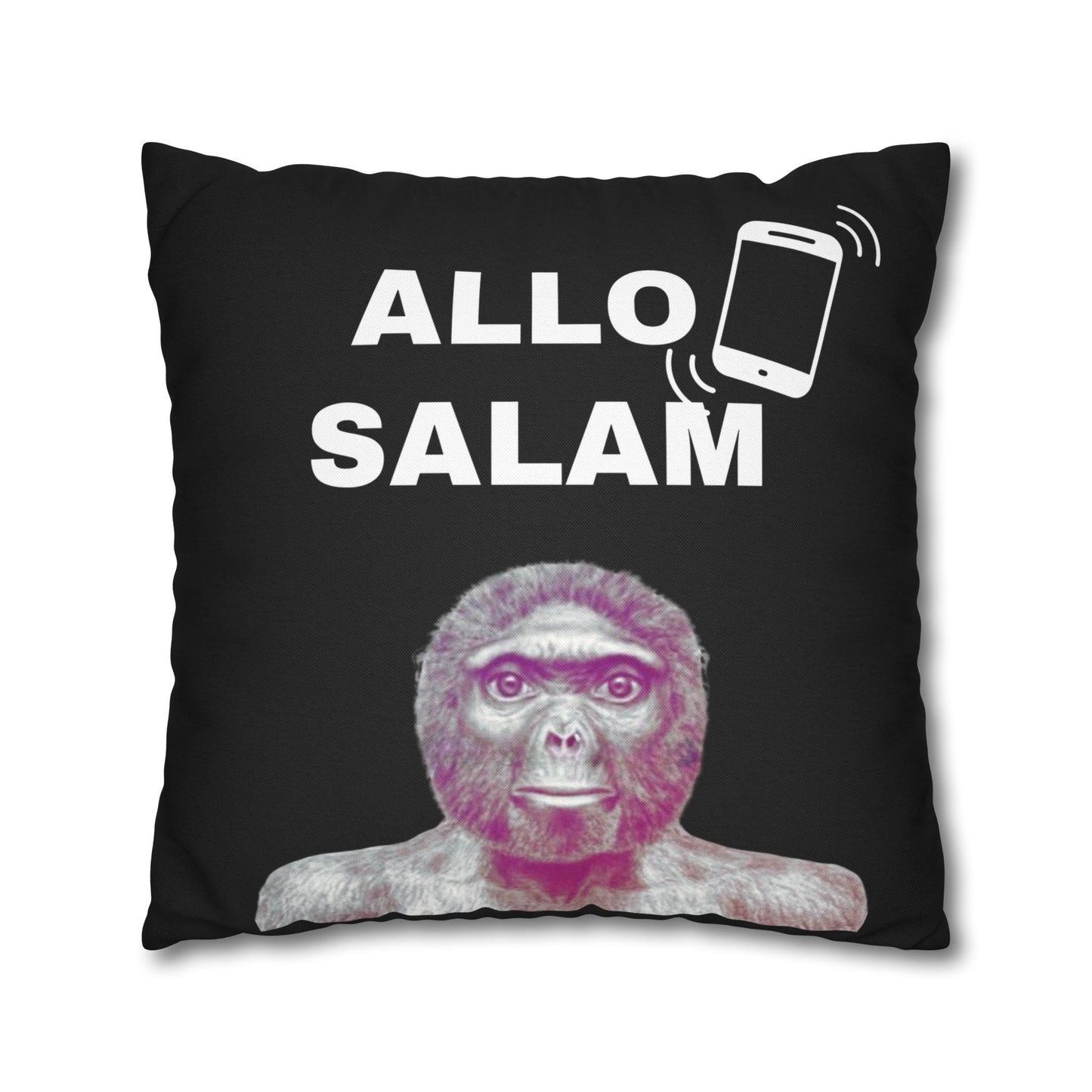 Taie d’oreiller Amusante – Décoration Humoristique pour la Maison Le singe allo salam