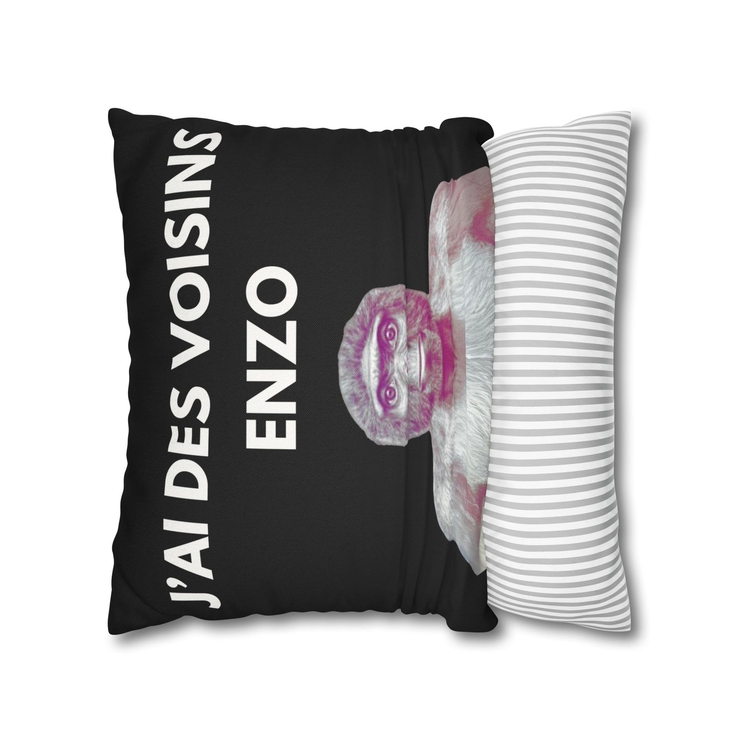 Taie d’oreiller Amusante – Décoration Humoristique pour la Maison j'ai des voisins Enzo