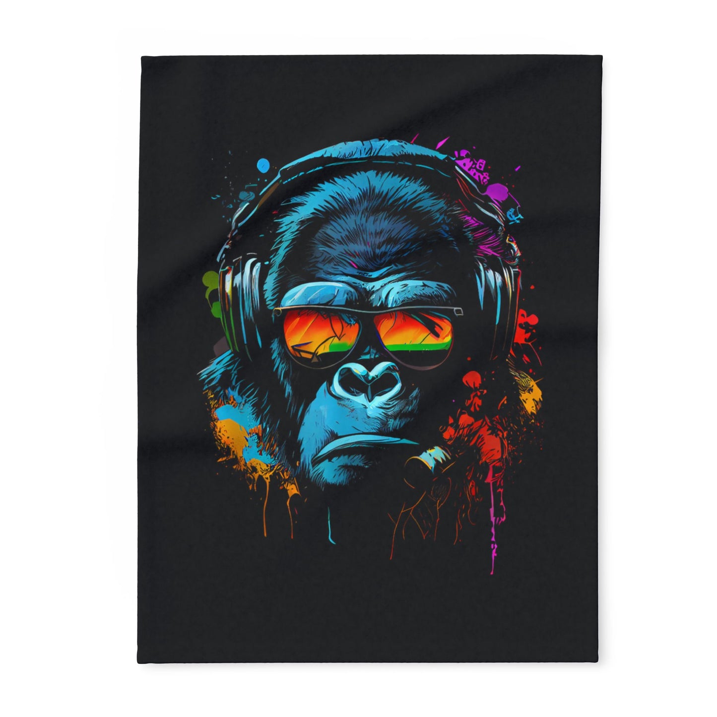Plaid en polaire arctique Singe Monkey DJ écouteurs & lunettes de soleil Gorilla Fun P T-Shirt