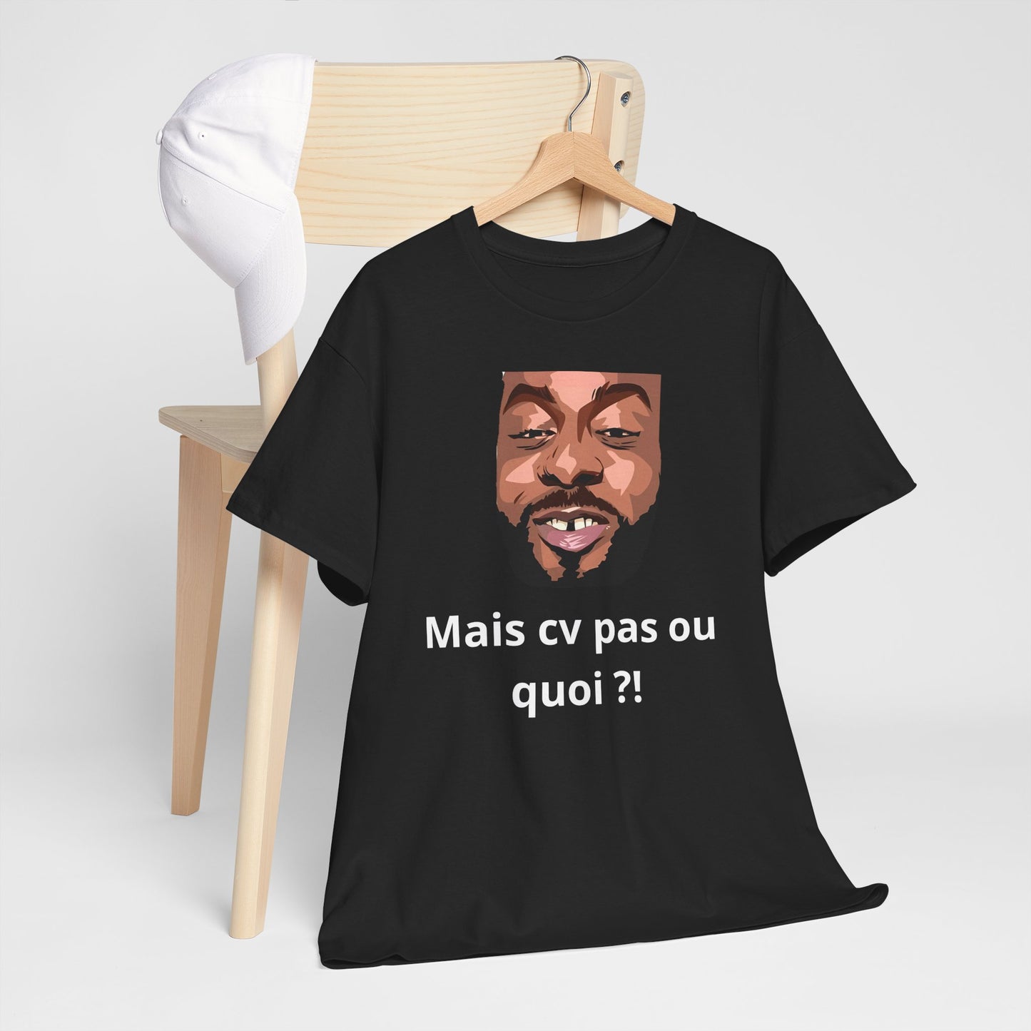 T-shirt humoristique unisexe en coton épais -Trend Binobile Mais cv pas ou quoi