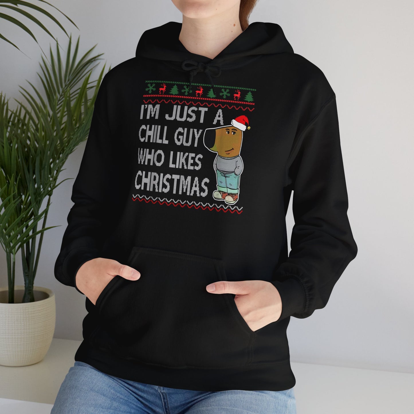 Hoodie unisexe drôle - Sweat-shirt graphique Chill guy Noel