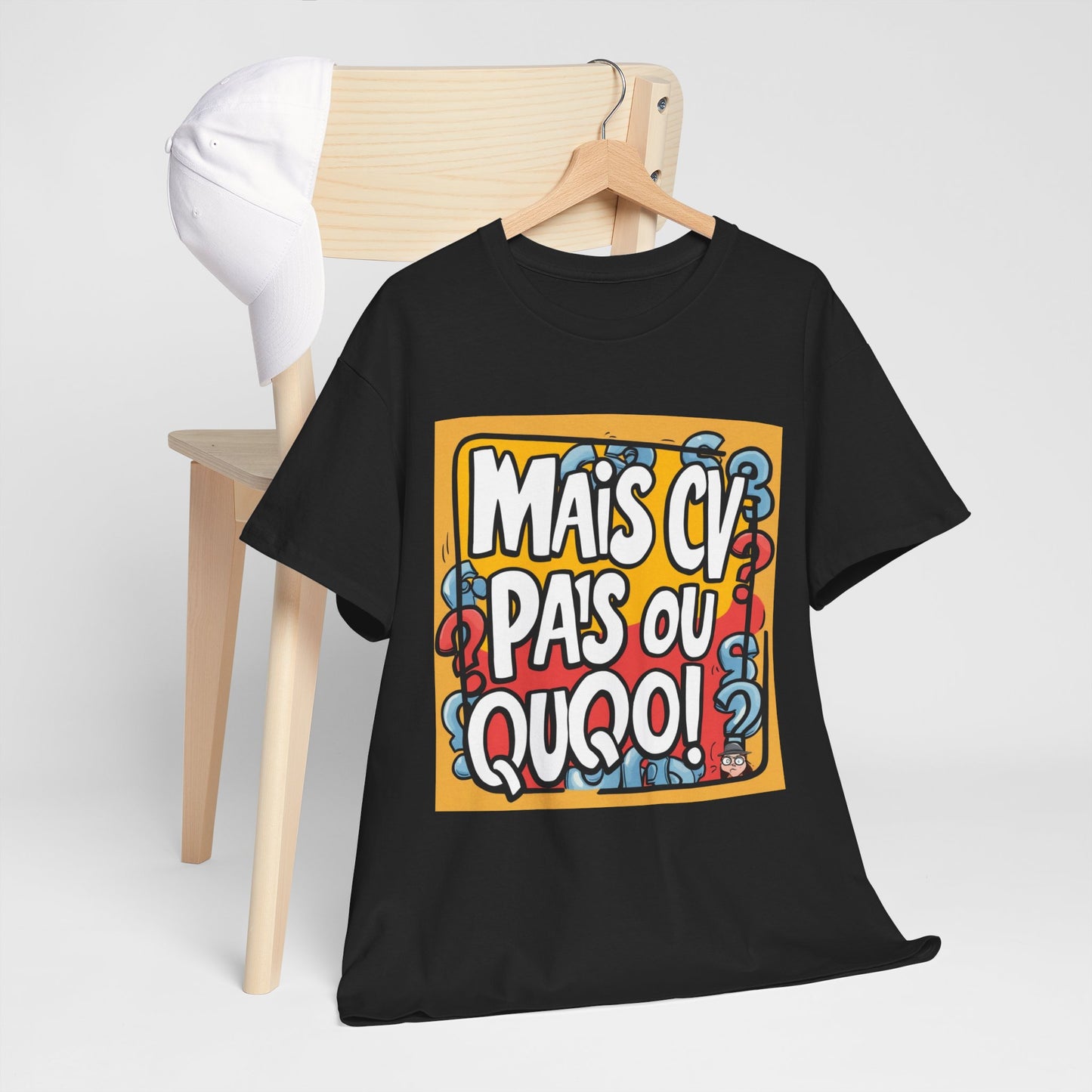 T-shirt humoristique unisexe en coton épais -Trend Binobile Mais Cv pas ou quoi