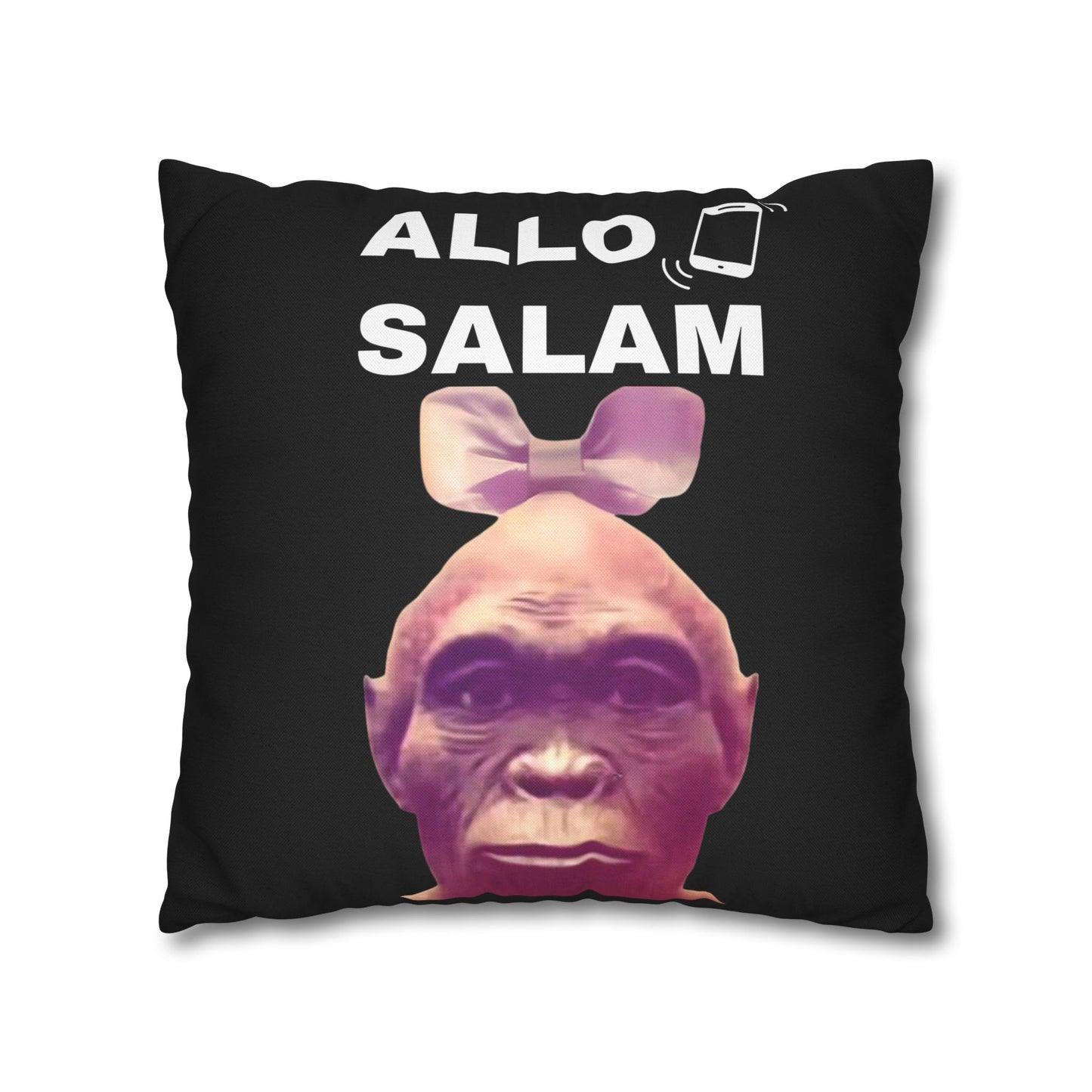 Taie d’oreiller Amusante – Décoration Humoristique pour la Maison Le singe Allo salam