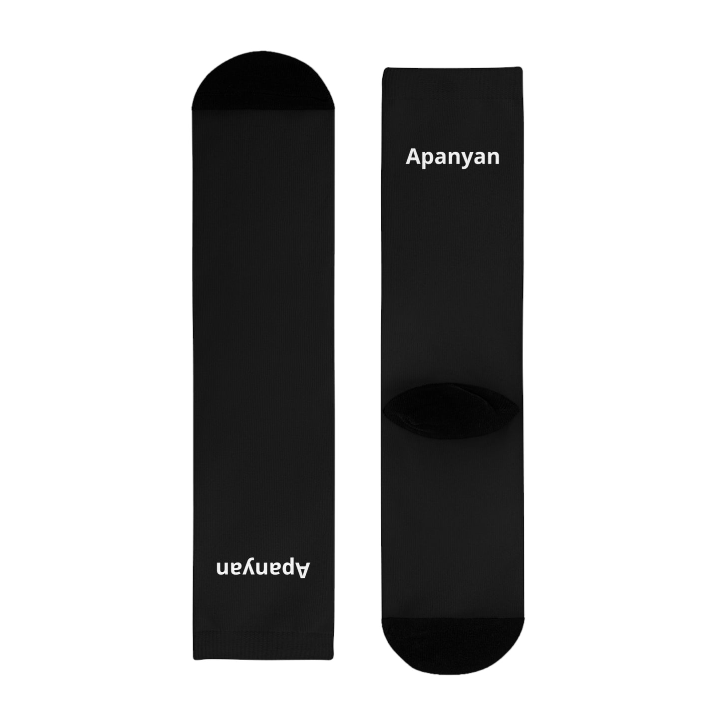 Chaussettes Crew Personnalisées en Sublimation – Design Graphique Amusant avec 'Apagnan'