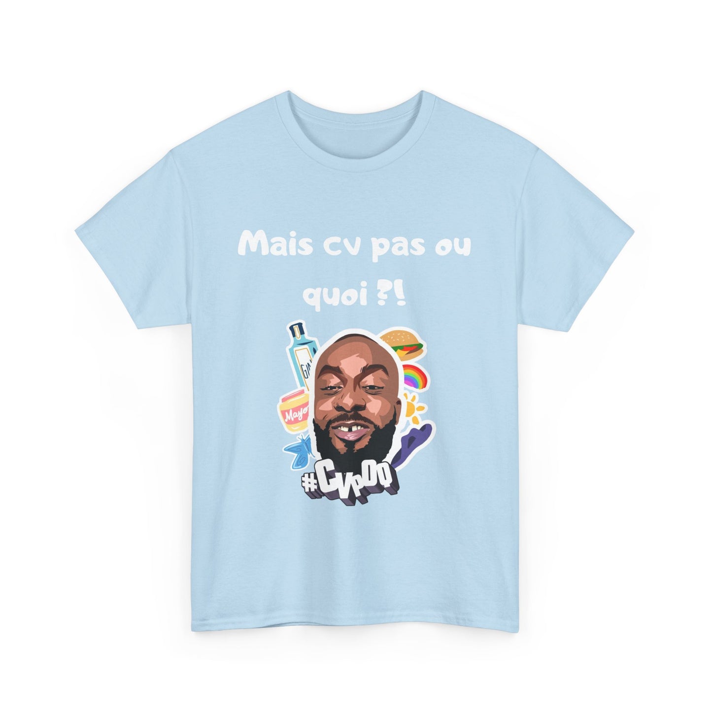 T-shirt humoristique unisexe en coton épais -Trend Binobile Mais Cv pas ou quoi