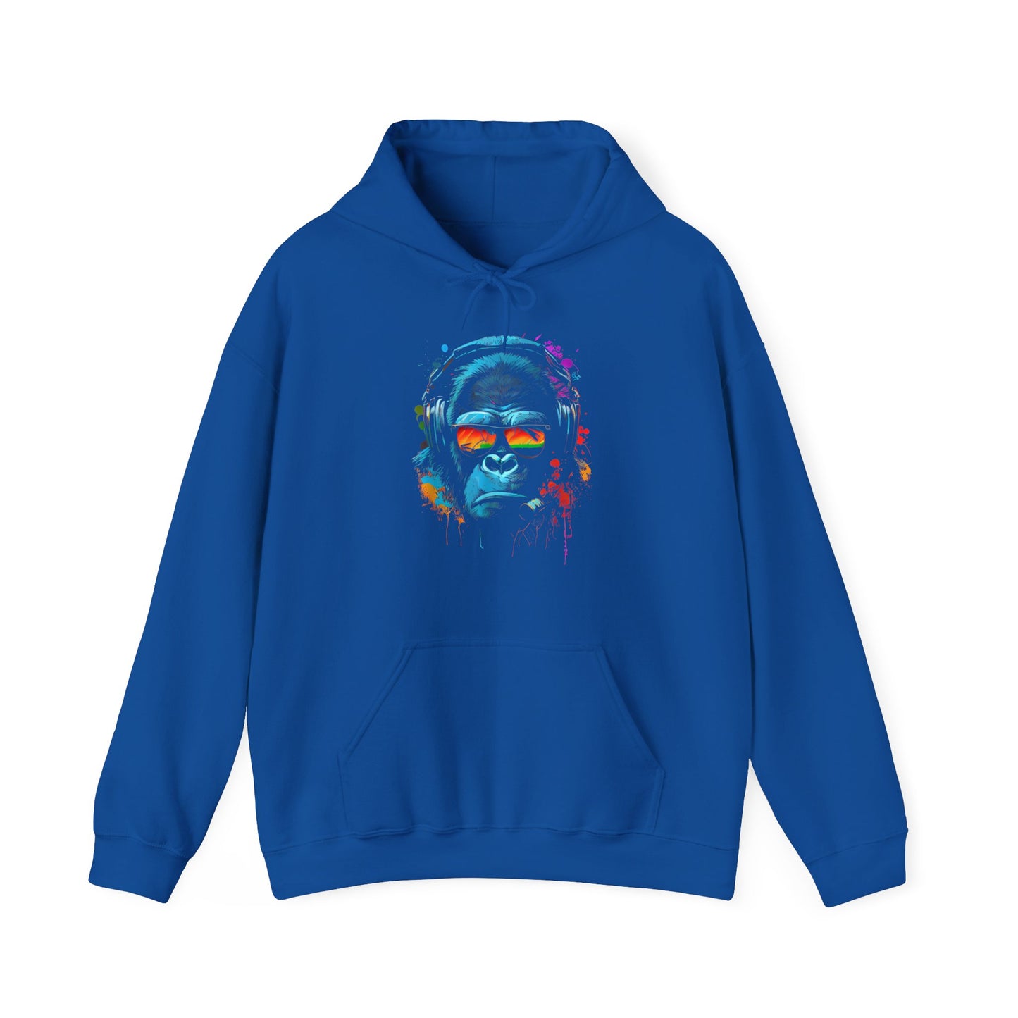 Hoodie unisexe drôle - Sweat-shirt-Singe Monkey DJ écouteurs & lunettes de soleil Gorilla Fun
