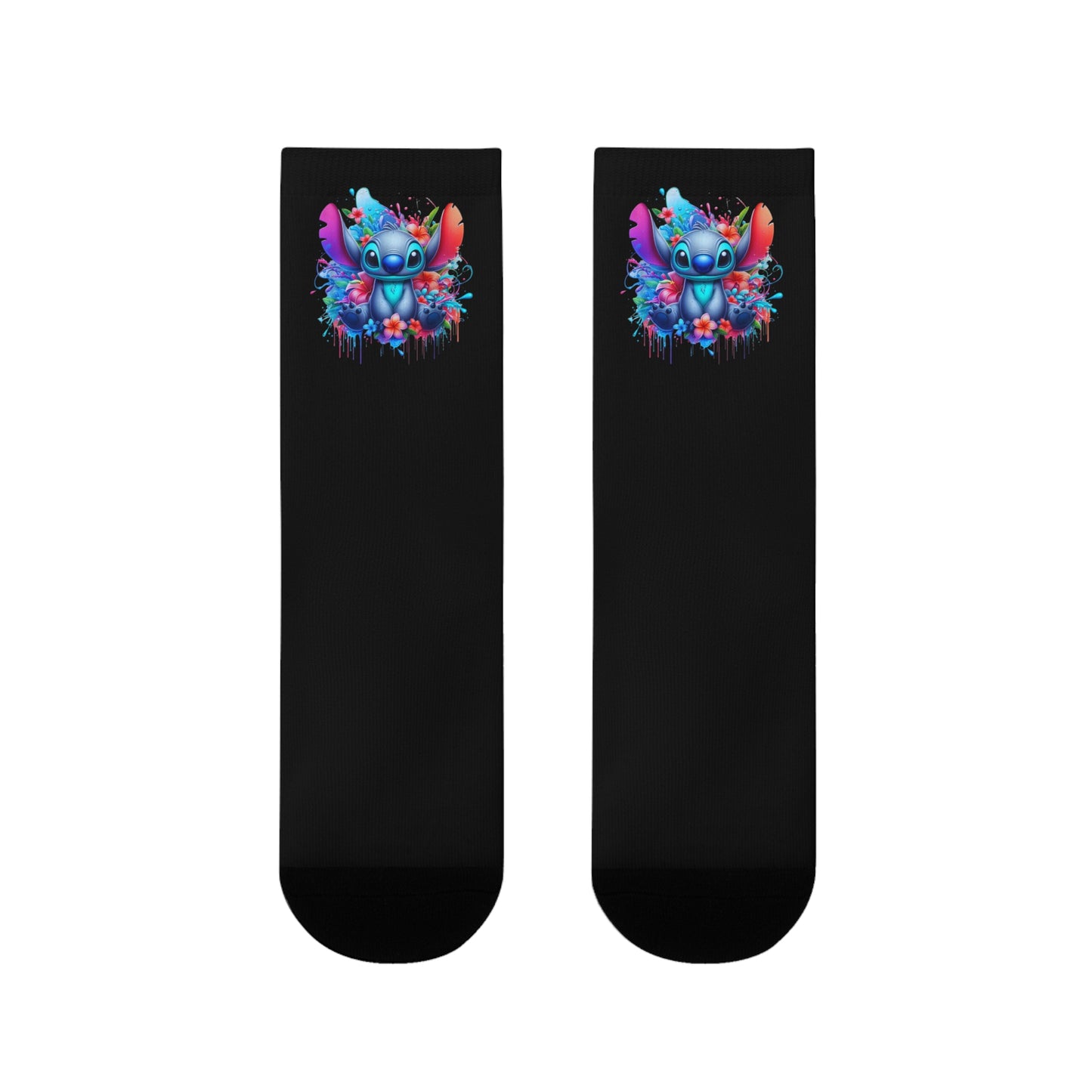 Chaussettes Crew Personnalisées en Sublimation – Design Graphique Amusant avec 'Stitch'