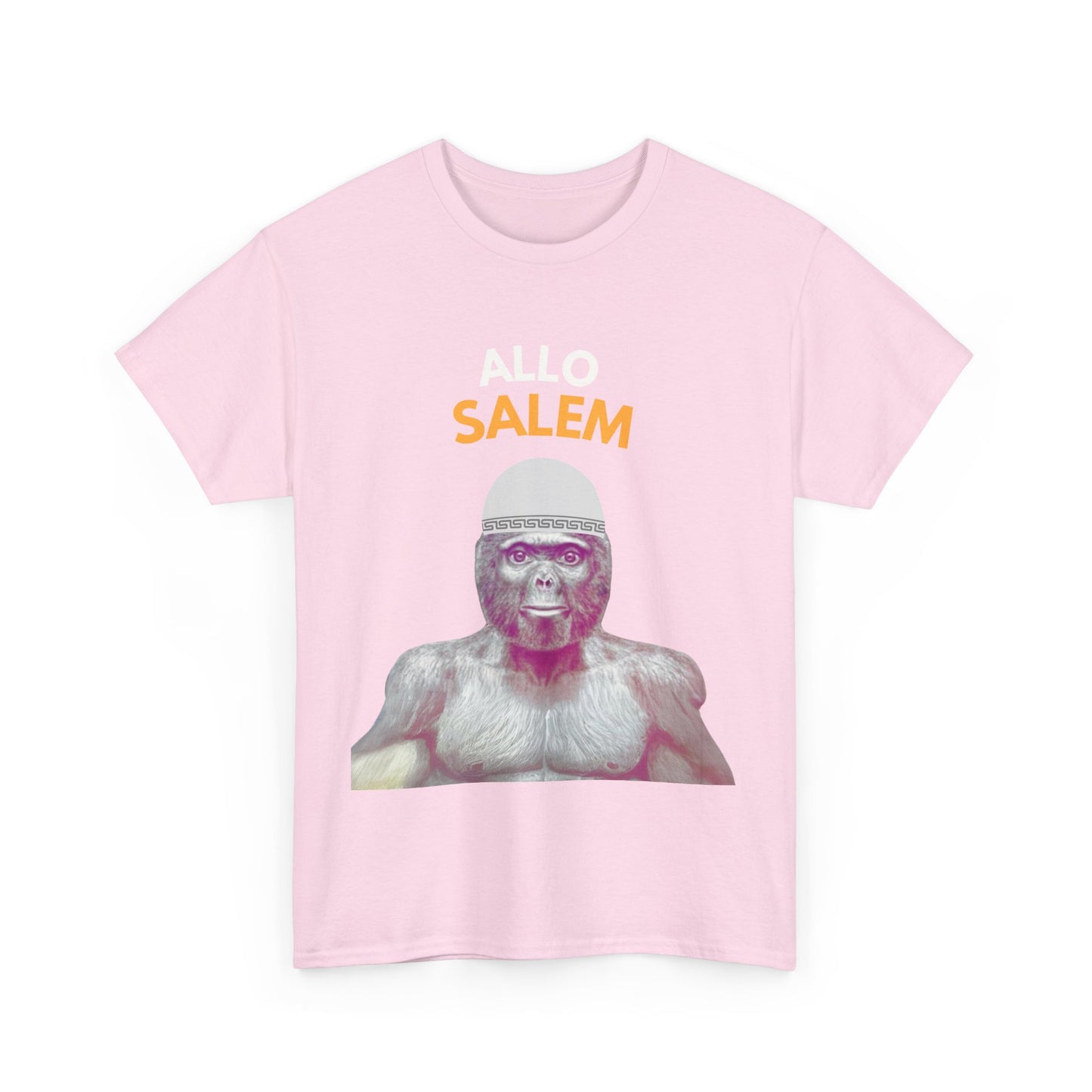 T-shirt humoristique unisexe en coton épais -Trend le singe Allo Salam