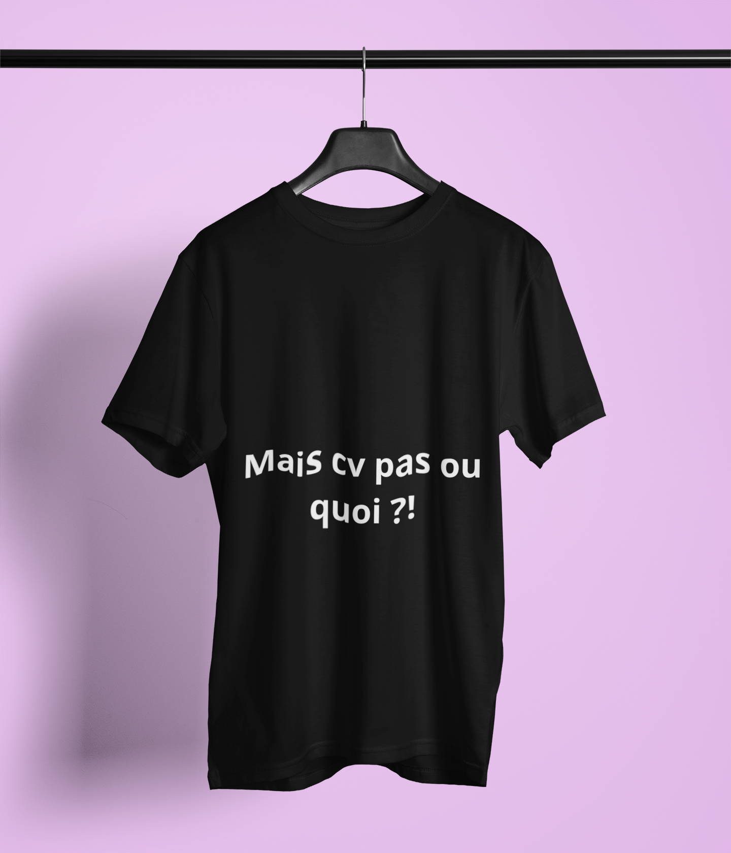 T-shirt humoristique unisexe en coton épais -Trend Binobile Mais cv pas ou quoi