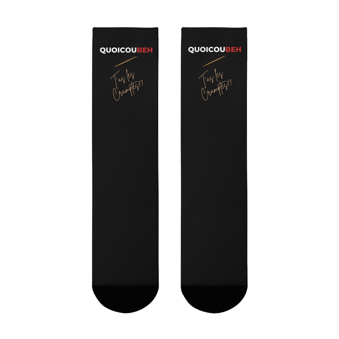 Chaussettes Crew Personnalisées en Sublimation – Design Graphique Amusant avec "Quoicoubeh"