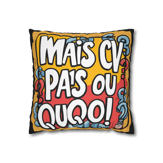 Taie d’oreiller Amusante – Décoration Humoristique pour la Maison Binobile mais cv pas ou quoi