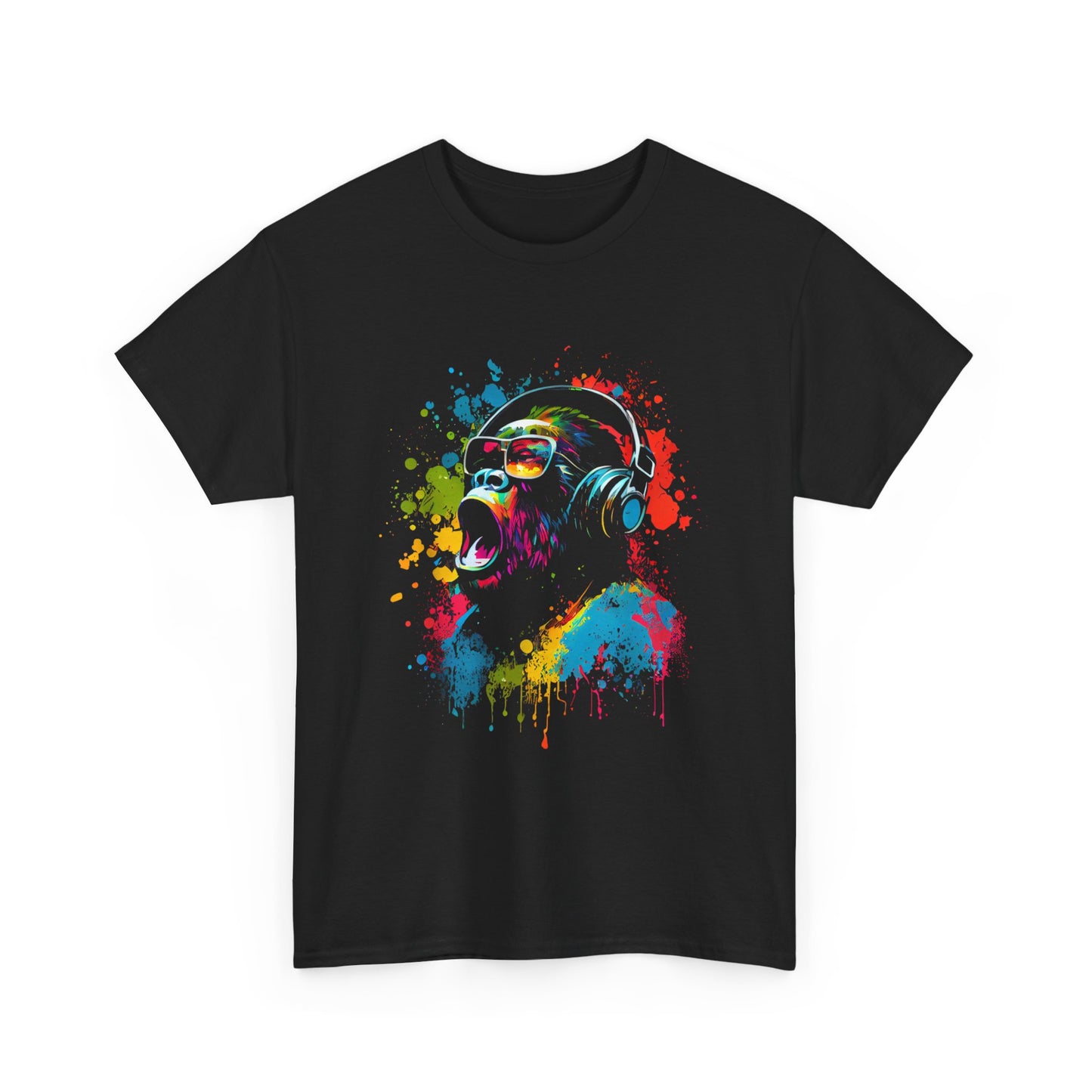 T-shirt humoristique unisexe en coton épais -Monkey hurlant