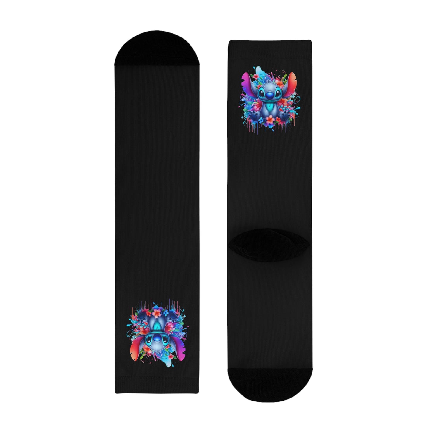 Chaussettes Crew Personnalisées en Sublimation – Design Graphique Amusant avec 'Stitch'