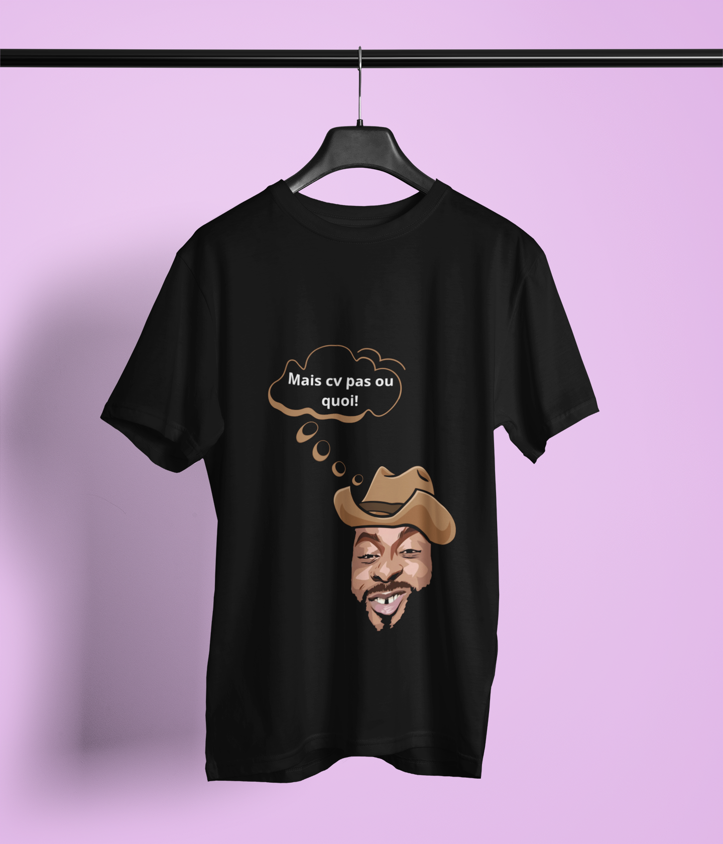 T-shirt humoristique unisexe en coton épais -Trend Binobile Mais Cv pas ou quoi