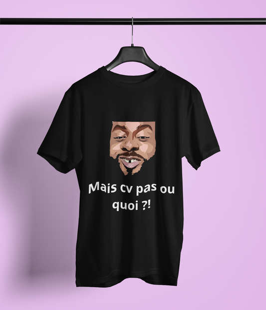 T-shirt humoristique unisexe en coton épais -Trend Binobile Mais cv pas ou quoi