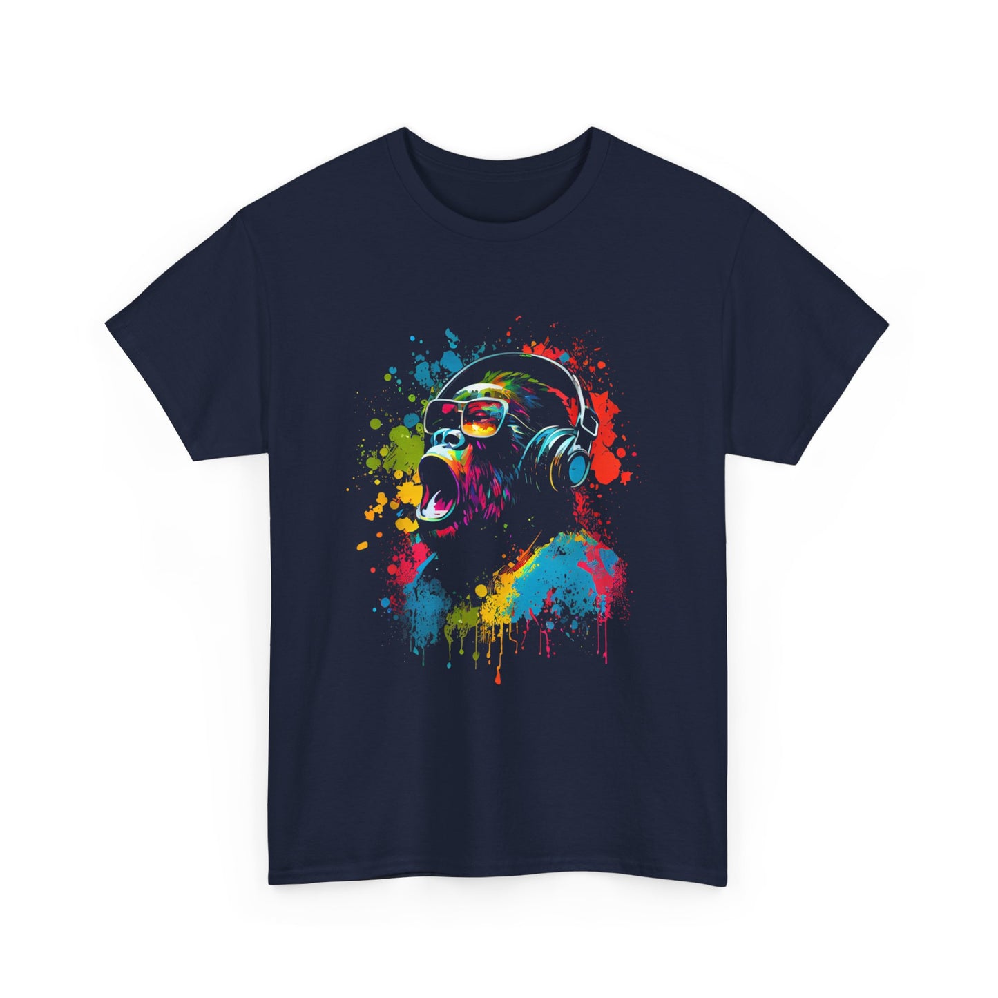 T-shirt humoristique unisexe en coton épais -Monkey hurlant