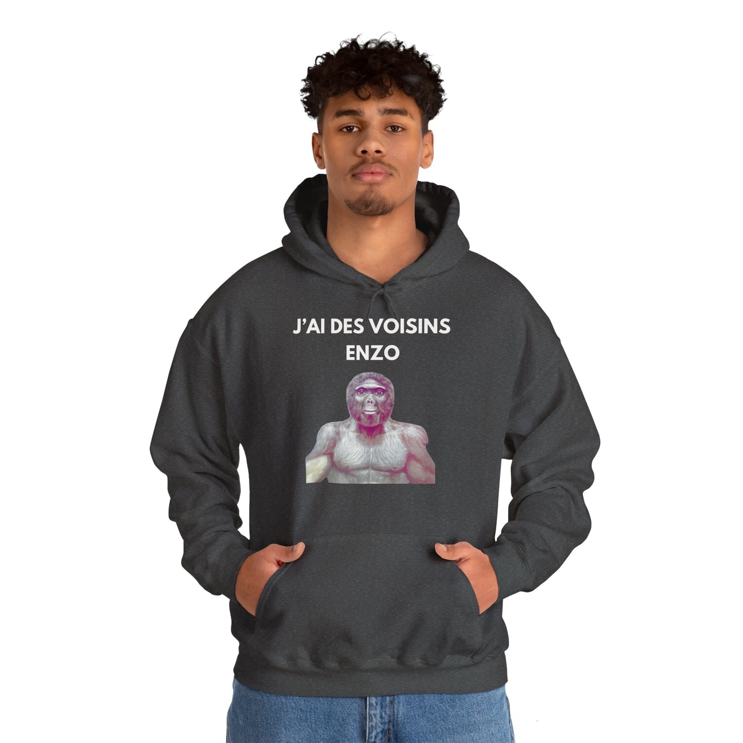 Hoodie unisexe drôle - Sweat-shirt graphique J'ai des voisins Enzo
