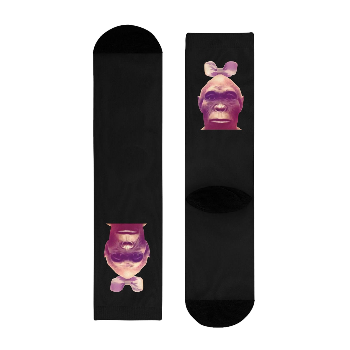Chaussettes Crew Personnalisées en Sublimation – Design Graphique Amusant avec 'LE SINGE'