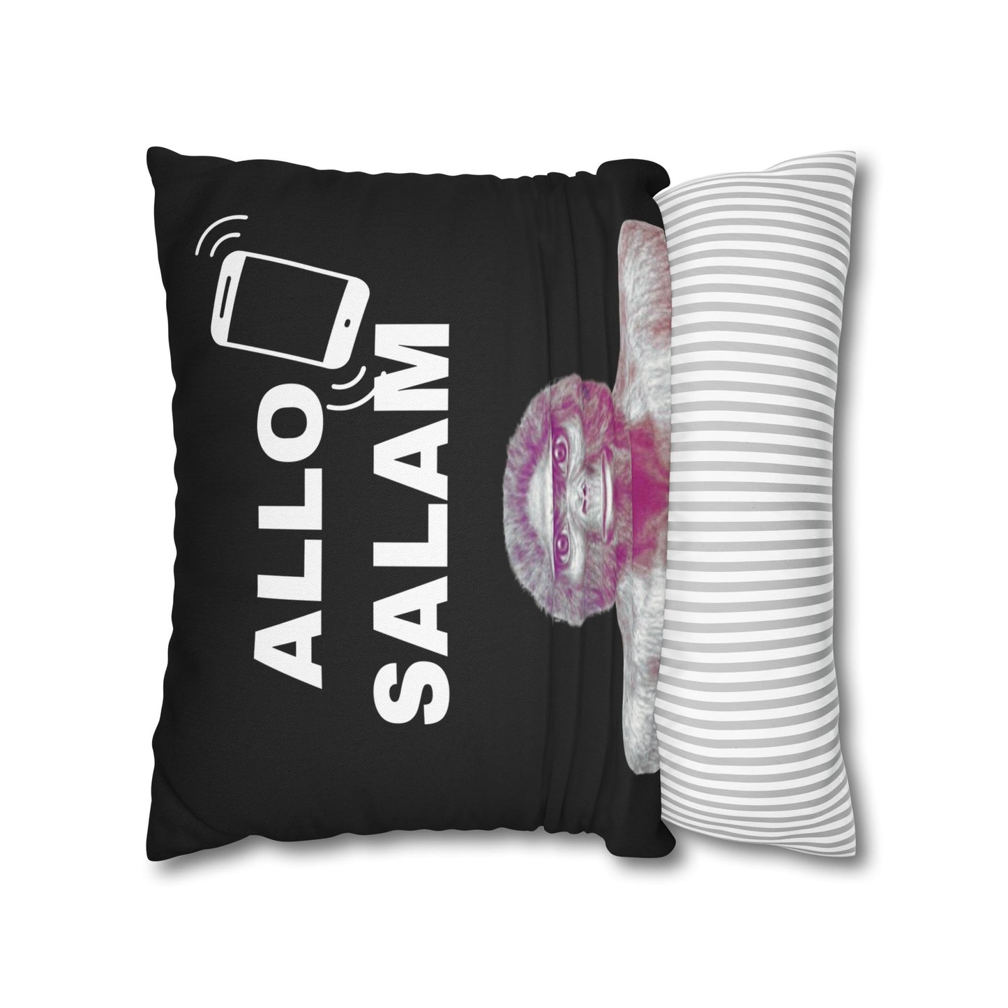 Taie d’oreiller Amusante – Décoration Humoristique pour la Maison Le singe allo salam