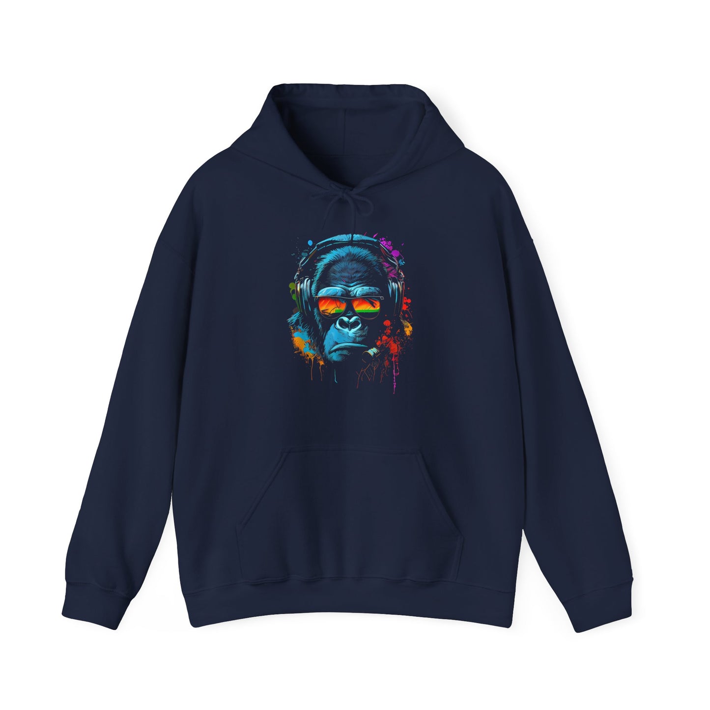 Hoodie unisexe drôle - Sweat-shirt-Singe Monkey DJ écouteurs & lunettes de soleil Gorilla Fun