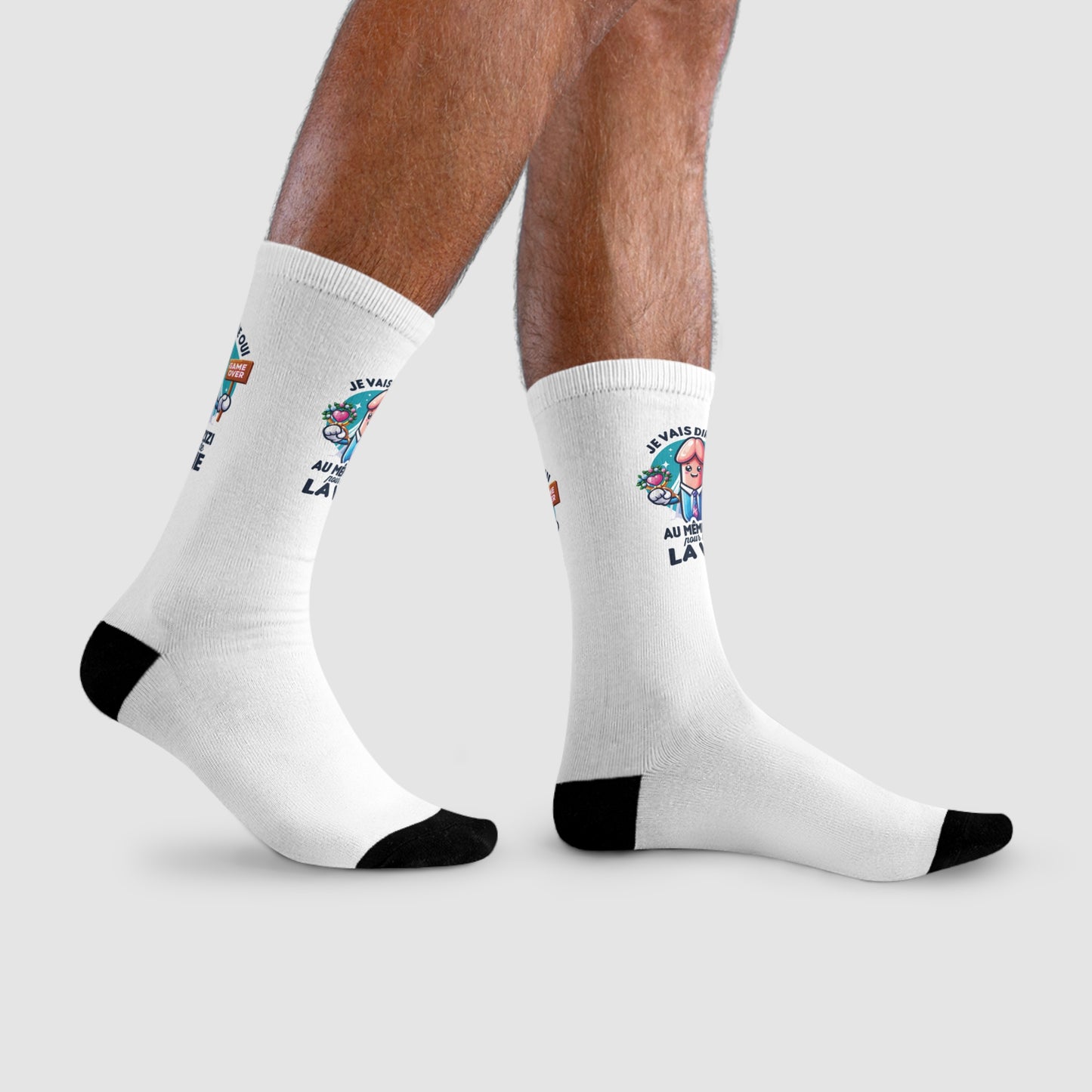 Chaussettes Crew Personnalisées en Sublimation – Design Graphique Amusant avec "je vais dire oui au même zizi pour toute la vie"