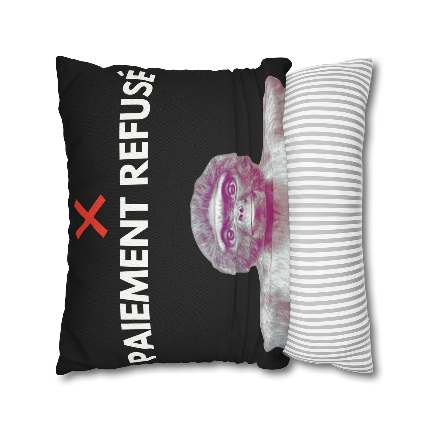 Taie d’oreiller Amusante – Décoration Humoristique pour la Maison Le singe Paiement refusé