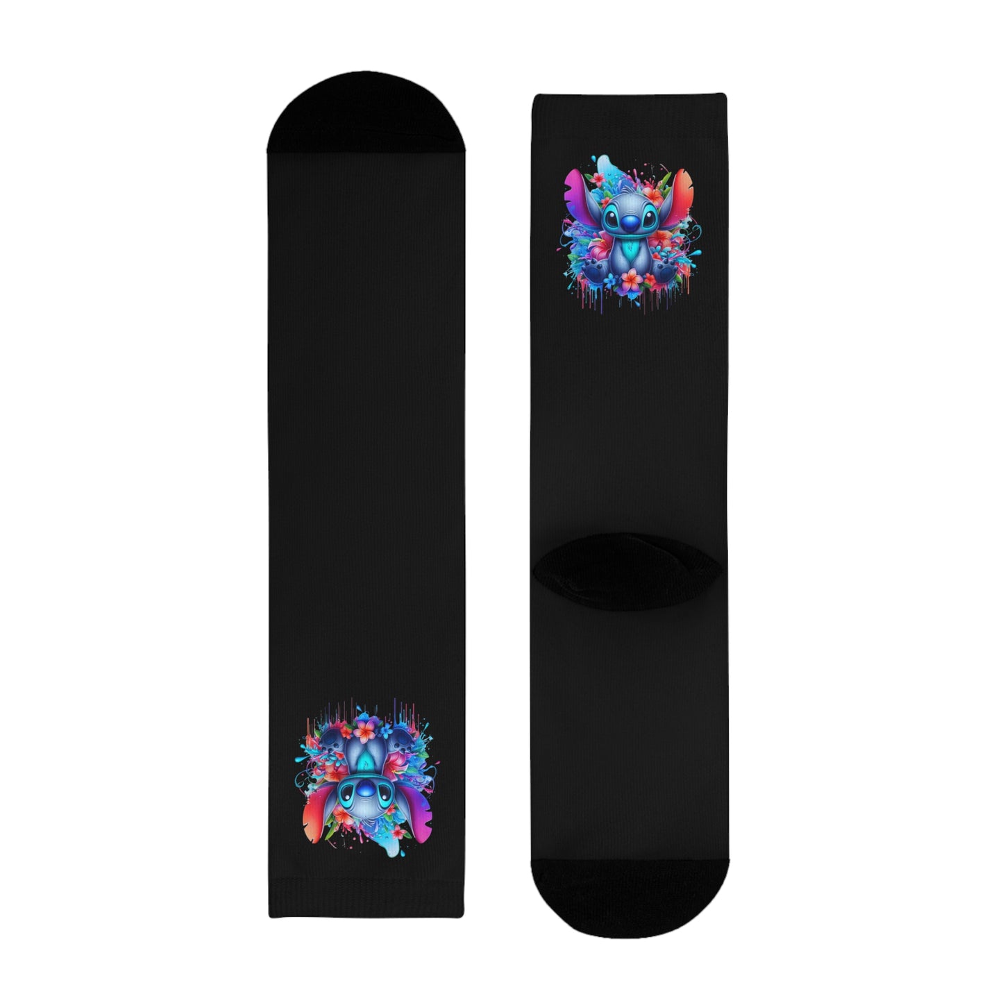 Chaussettes Crew Personnalisées en Sublimation – Design Graphique Amusant avec 'Stitch'