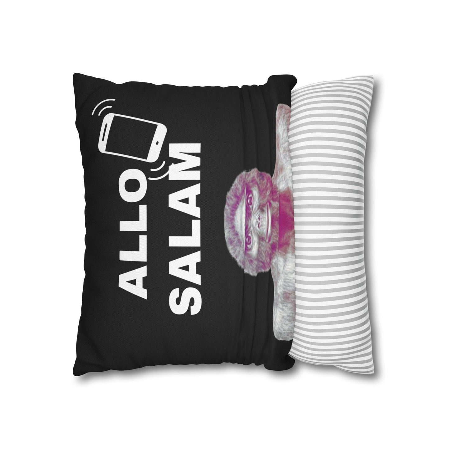 Taie d’oreiller Amusante – Décoration Humoristique pour la Maison Le singe allo salam