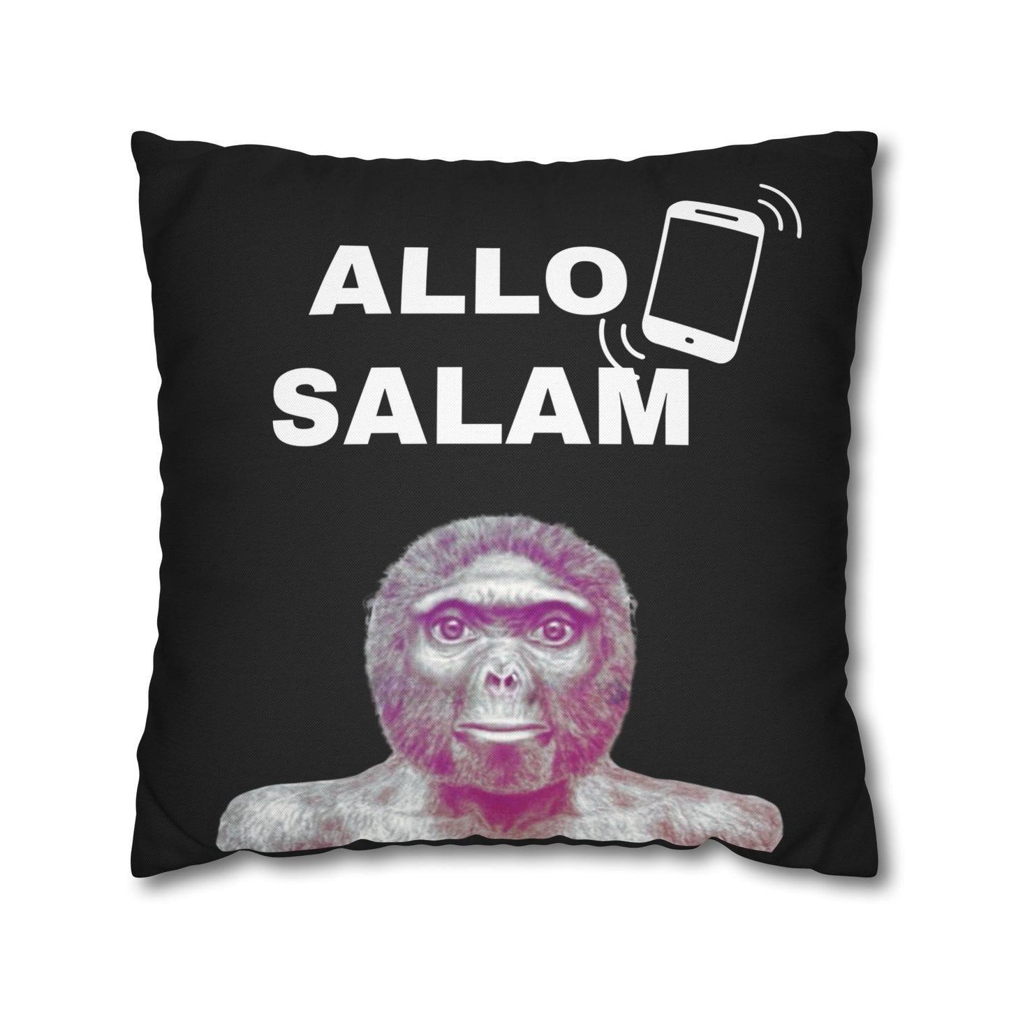 Taie d’oreiller Amusante – Décoration Humoristique pour la Maison Le singe allo salam