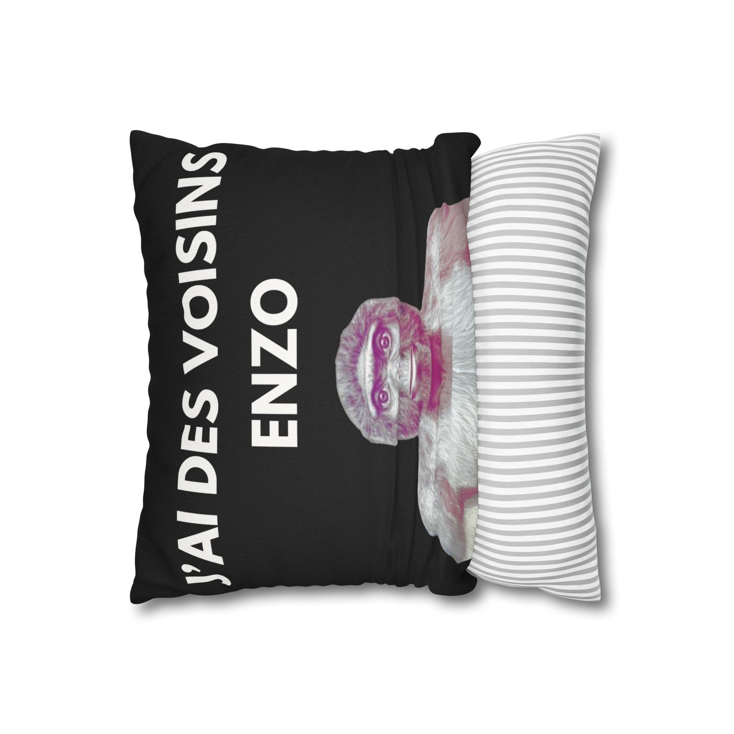 Taie d’oreiller Amusante – Décoration Humoristique pour la Maison j'ai des voisins Enzo