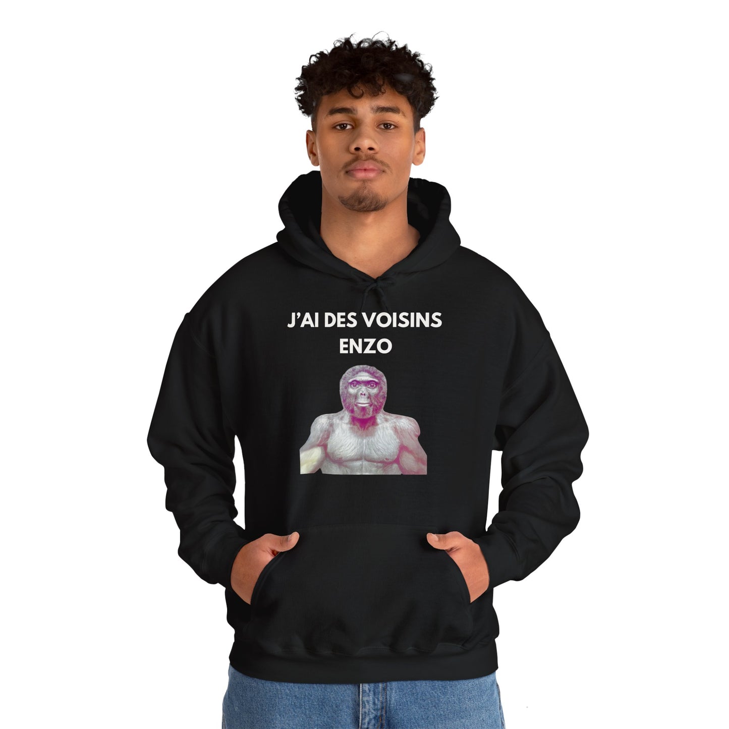 Hoodie unisexe drôle - Sweat-shirt graphique J'ai des voisins Enzo