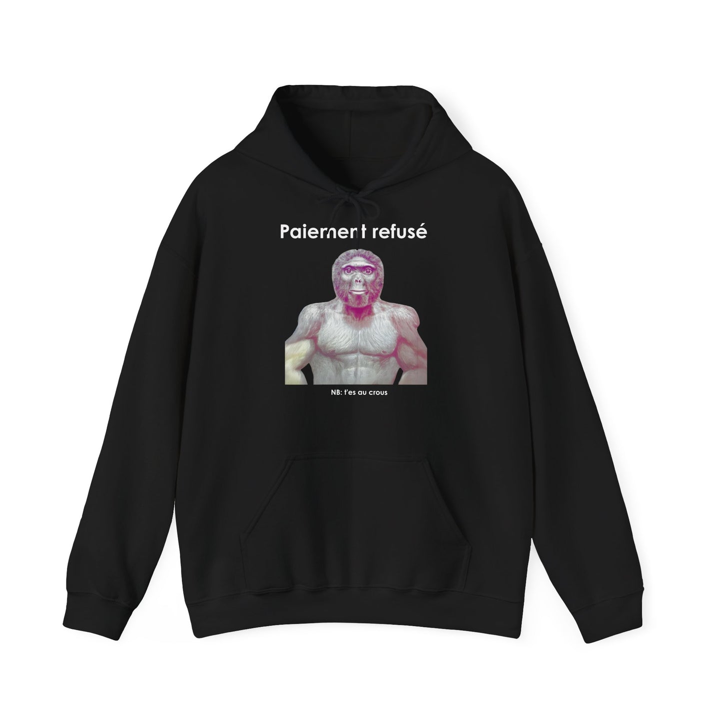 Hoodie unisexe drôle - Sweat-shirt graphique Quoicoubeh Paiement refusé