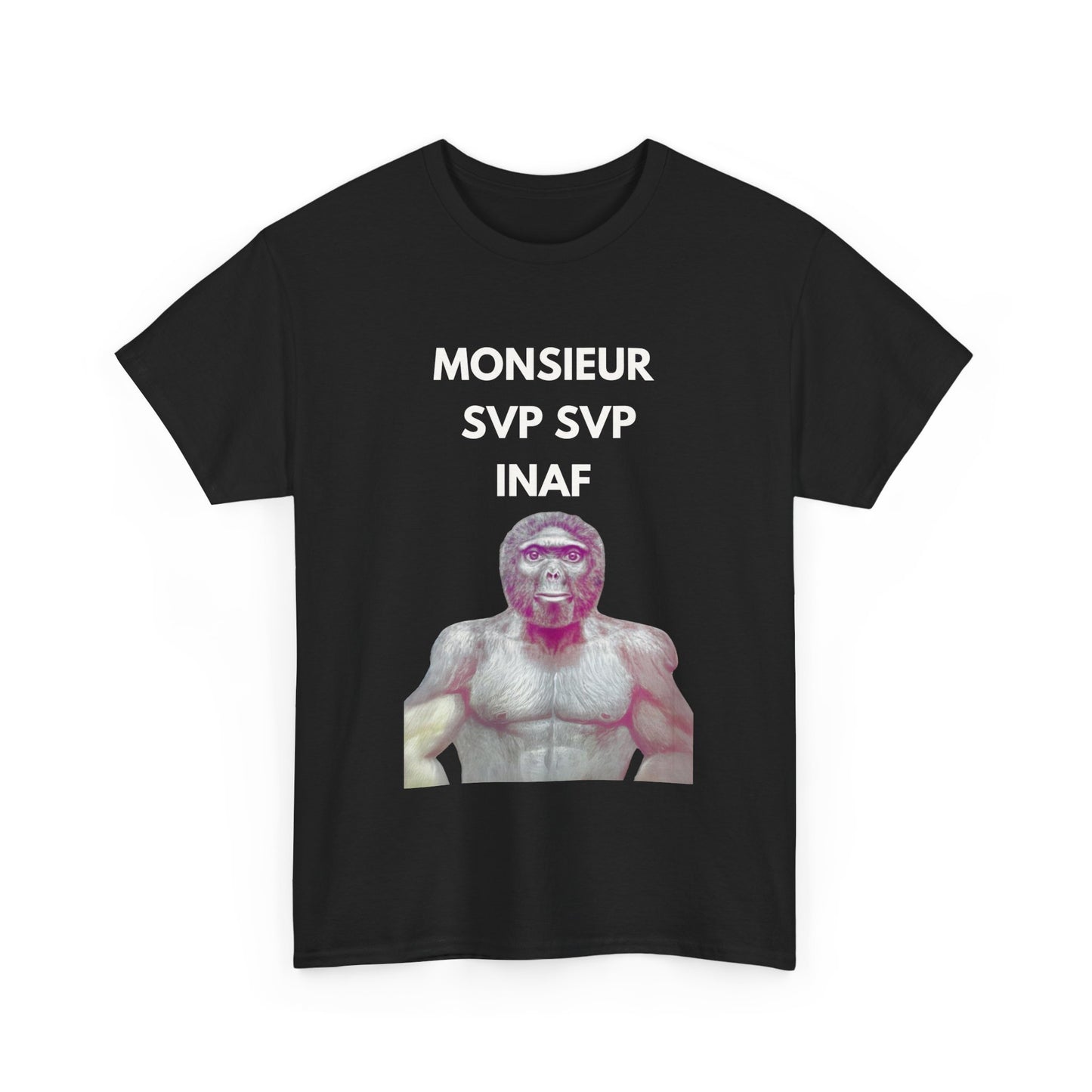 T-shirt humoristique unisexe en coton épais - Monsieur Svp Inaf