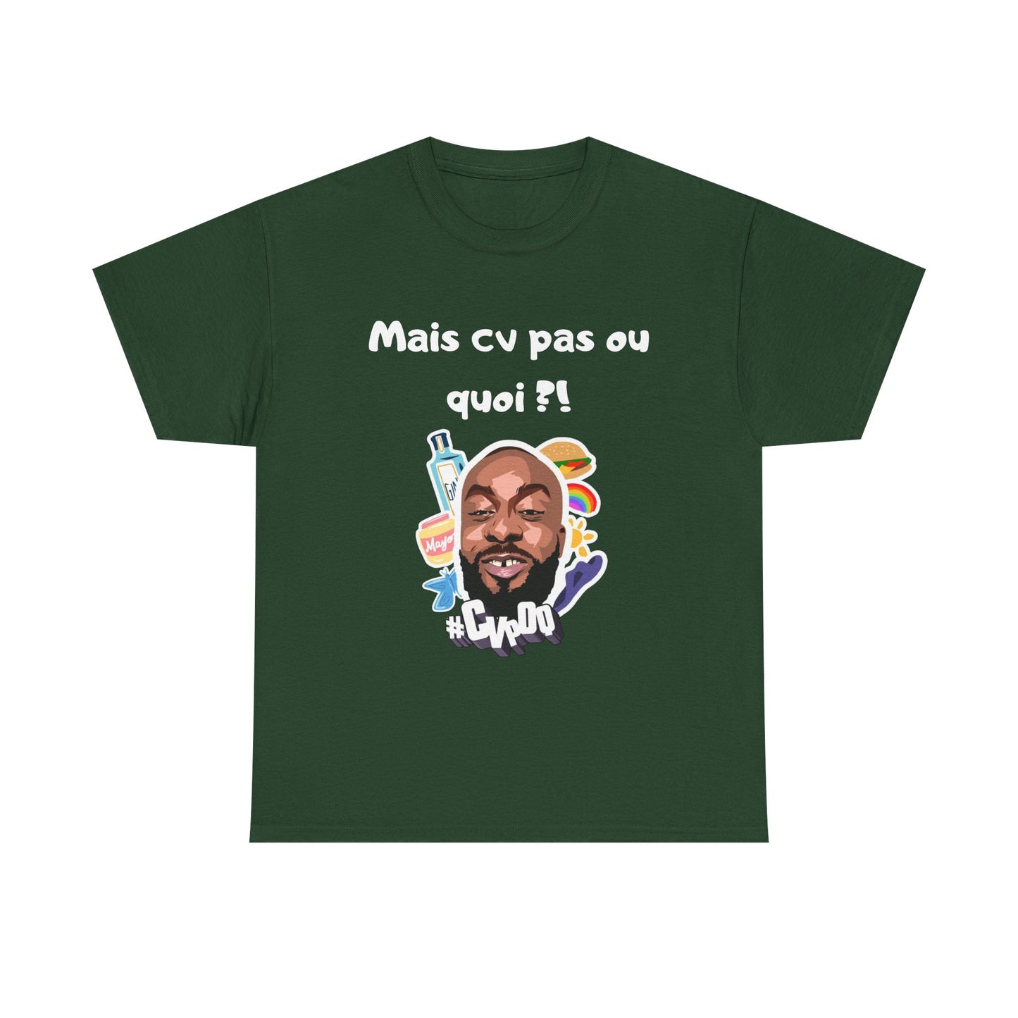T-shirt humoristique unisexe en coton épais -Trend Binobile Mais Cv pas ou quoi