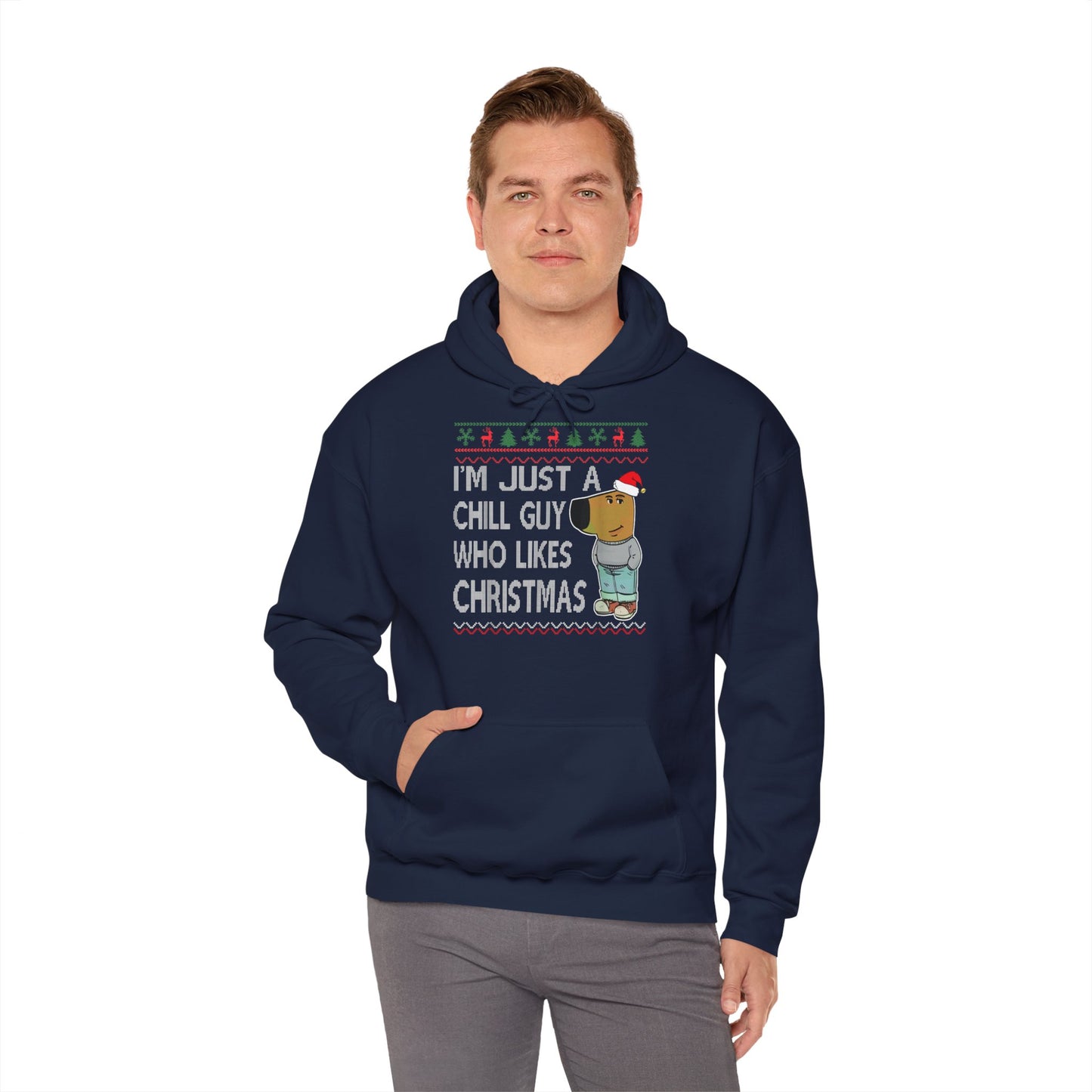 Hoodie unisexe drôle - Sweat-shirt graphique Chill guy Noel