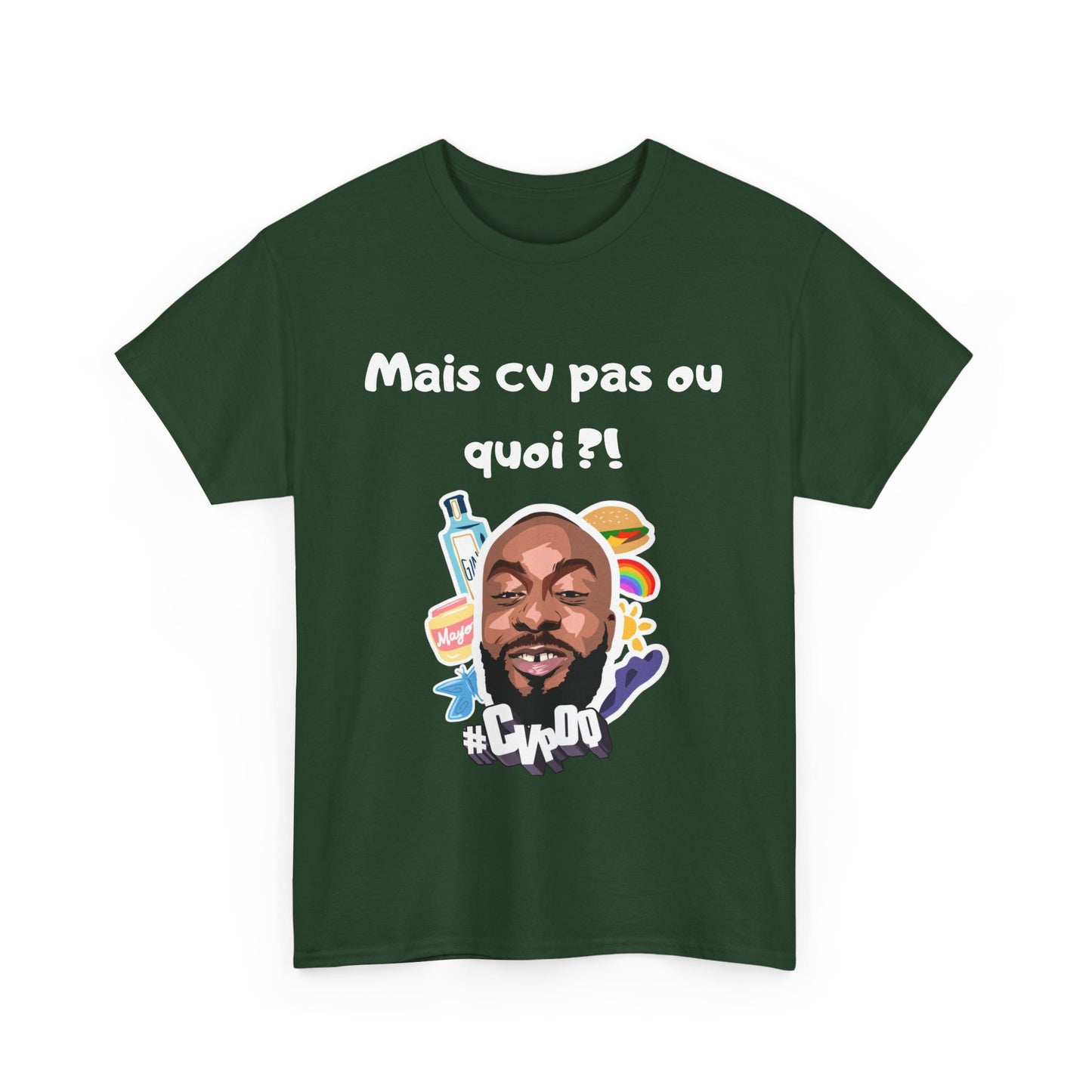 T-shirt humoristique unisexe en coton épais -Trend Binobile Mais Cv pas ou quoi