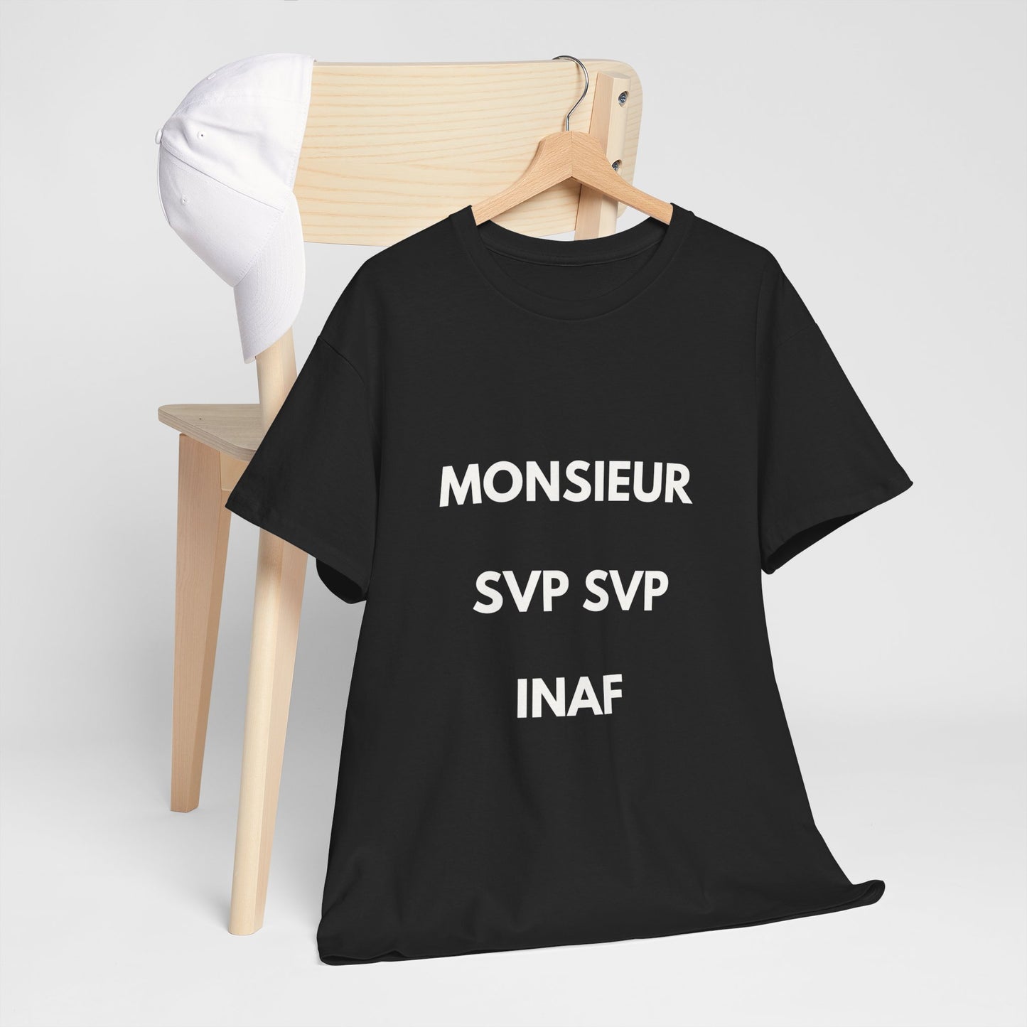 T-shirt humoristique unisexe en coton épais - Monieur svp Inaf